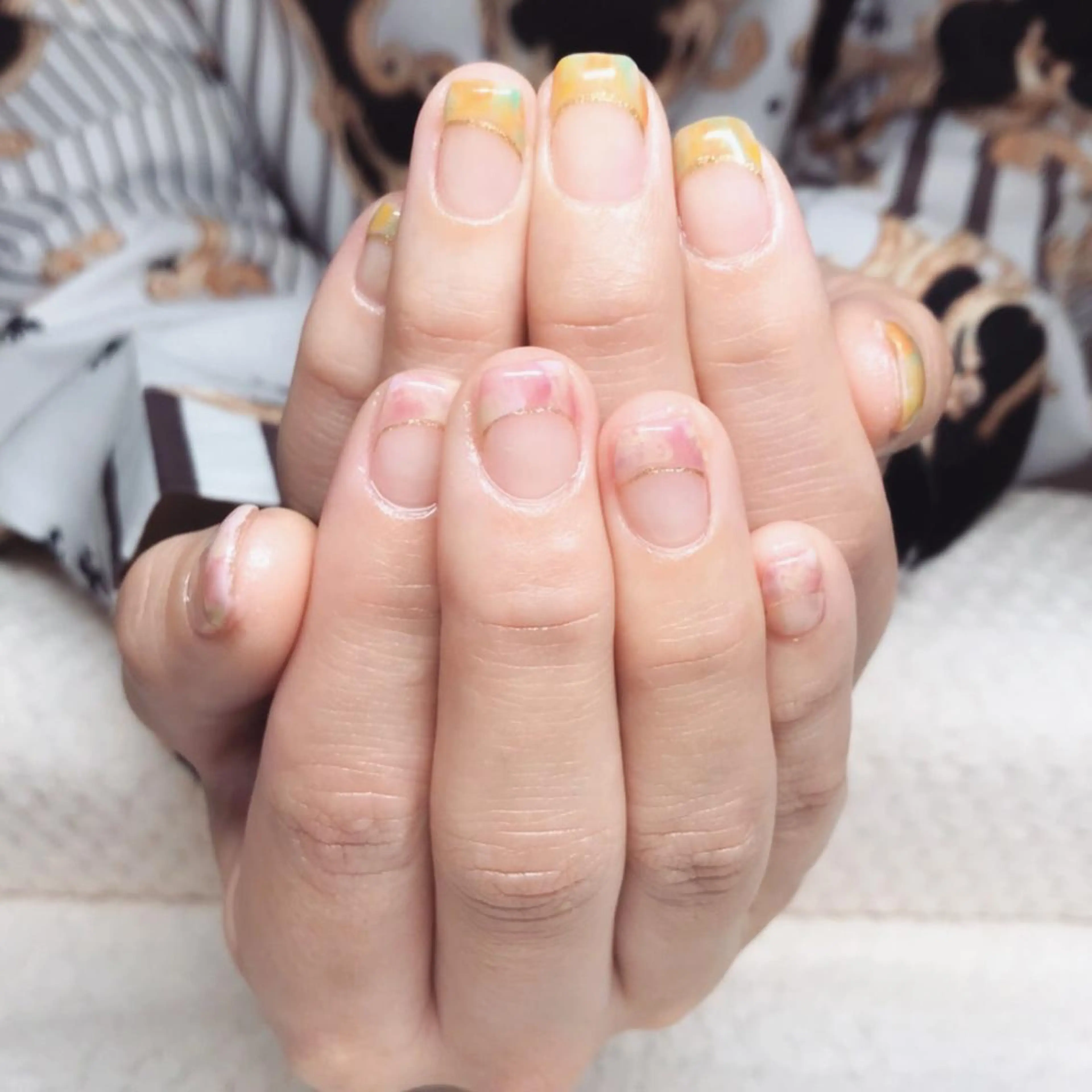 ネイル フレンチネイル ジェルネイル ニュアンスネイル オフィスネイル 春ネイル Nyanco Nailのネイルデザイン