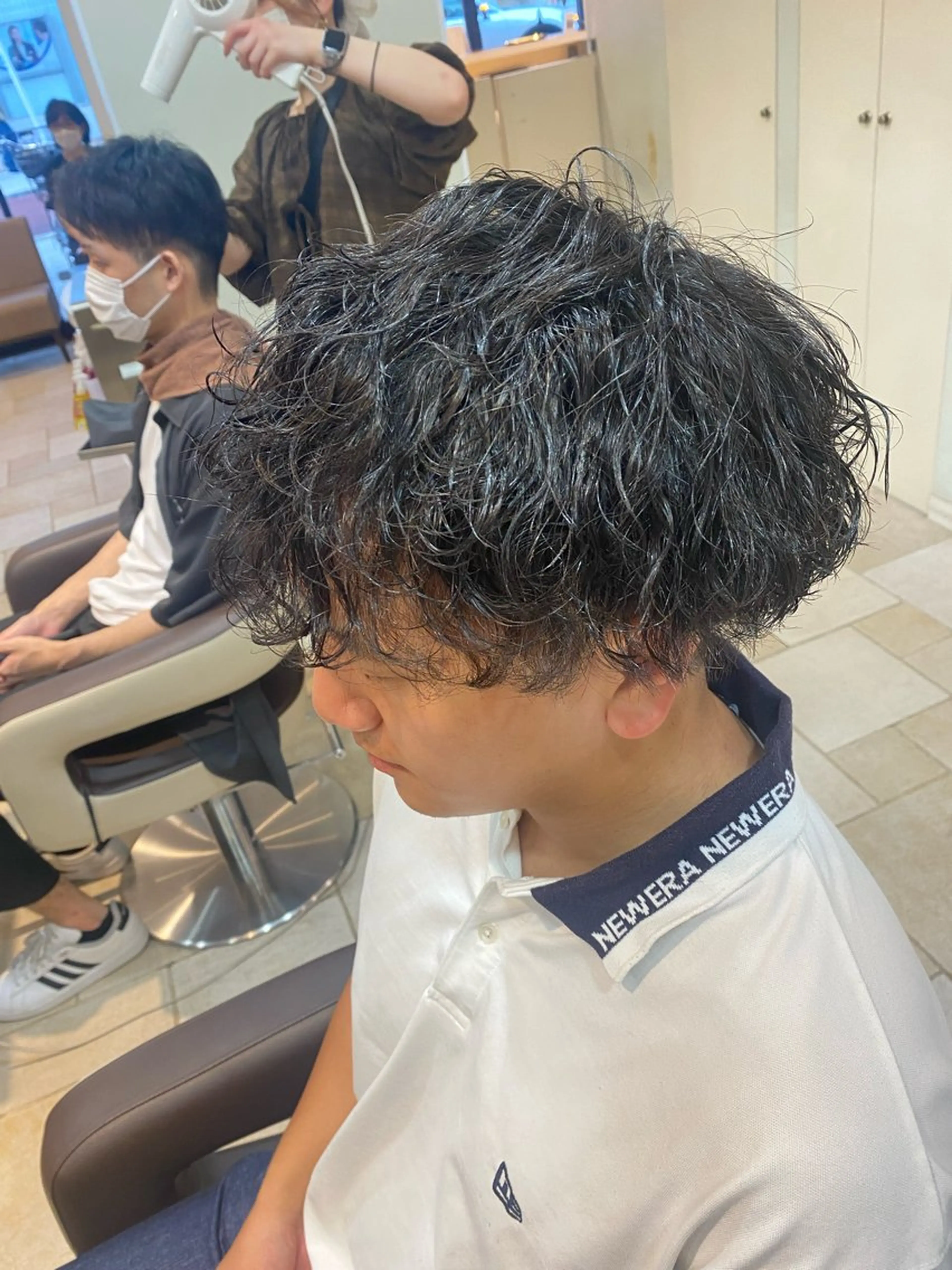 ミディアム パーマ メンズ カット パーマ ヘアセット 髪質改善/美髪矯正 🫧山本勇輝🫧のヘアスタイル