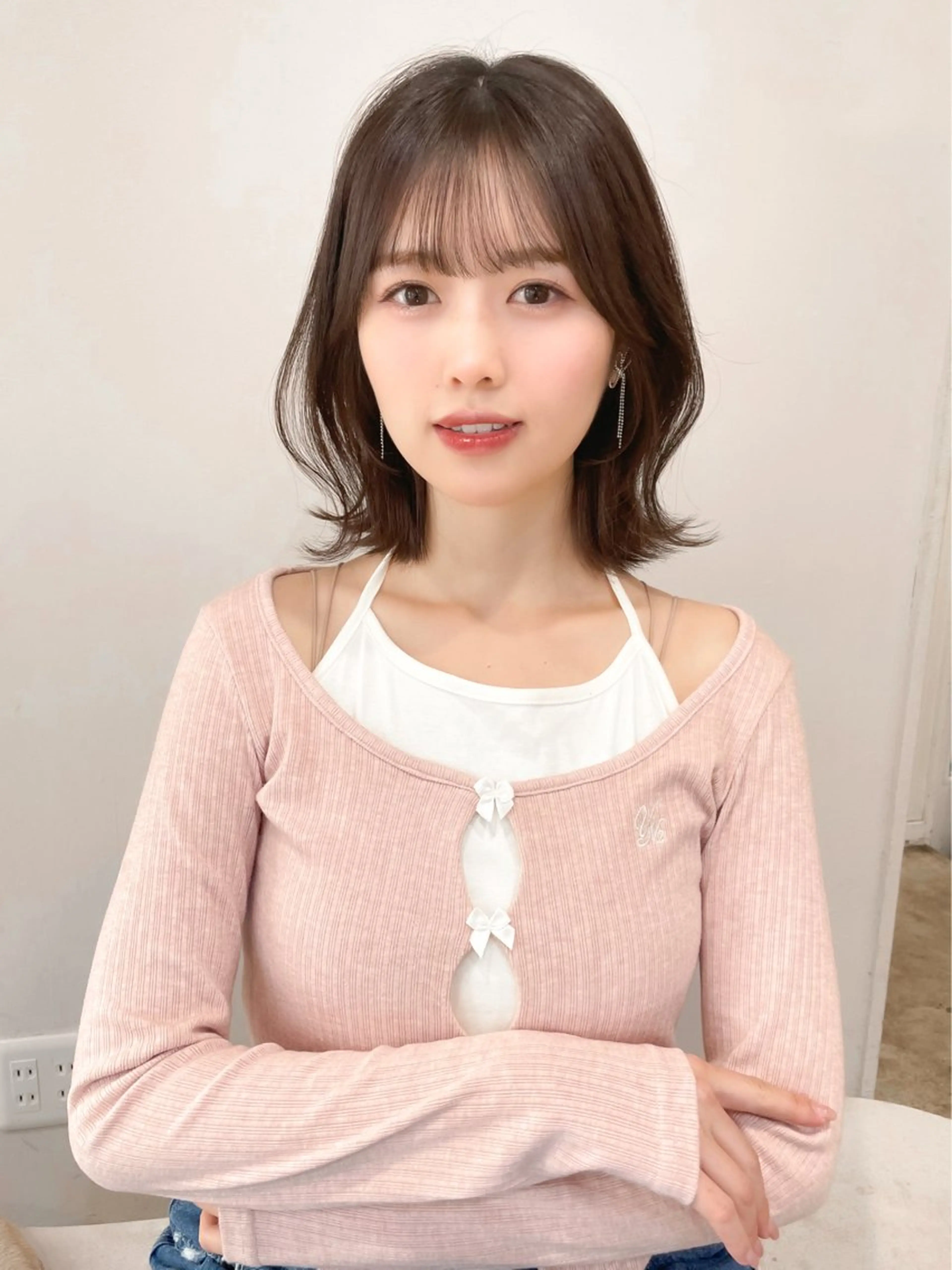 ミディアム カラー バレイヤージュ ベージュカラー ブリーチ ケアブリーチ ダブルカラー ミディアム/顔周り/ ベージュ🌼mayuのヘアスタイル