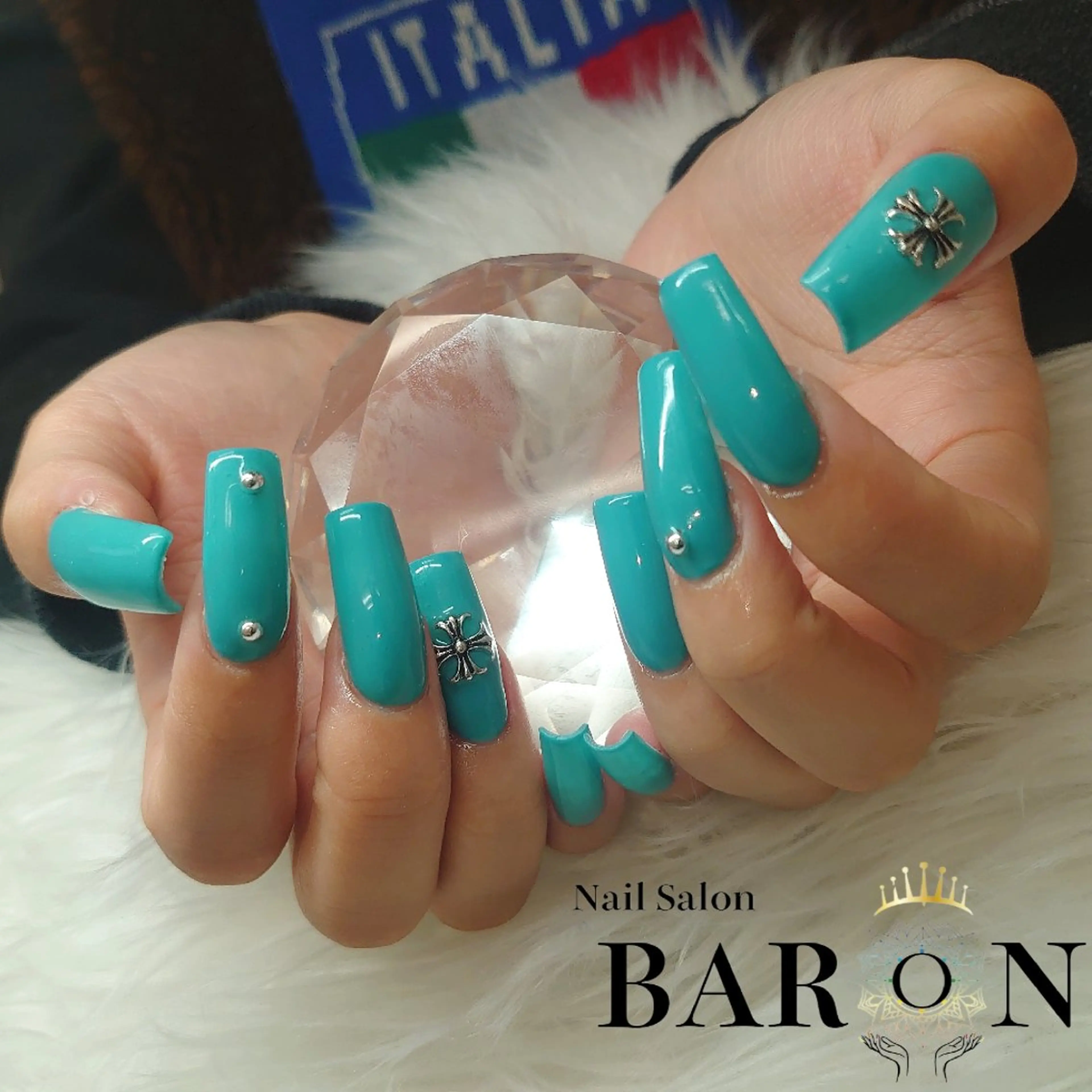 ネイル ワンカラーネイル スカルプネイル ♛BARON♛ AOIのネイルデザイン