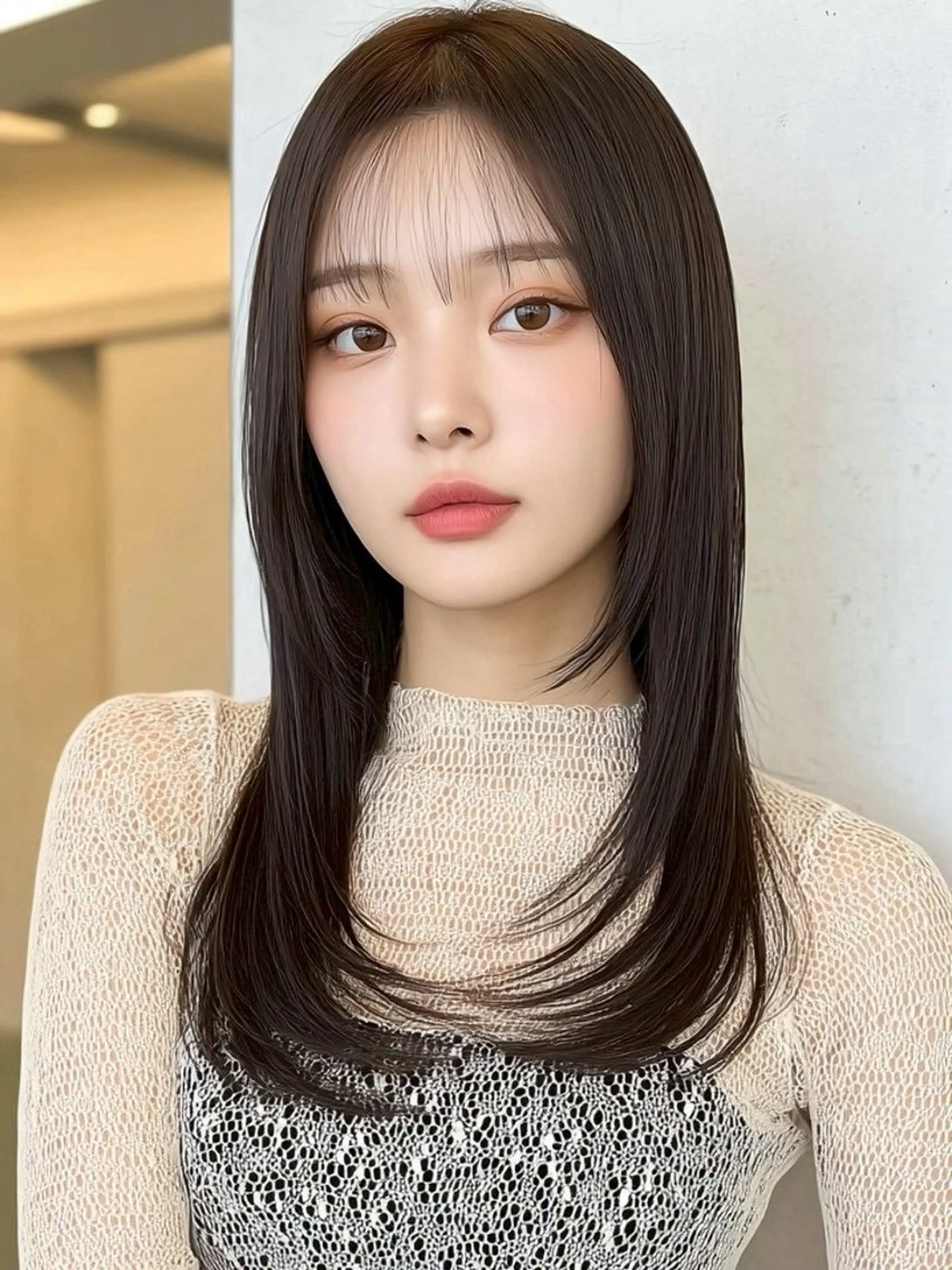 ロング カラー カット ヘアカラー トリートメント 💎透明感/韓国/ レイヤー/泉亮介💎のヘアスタイル