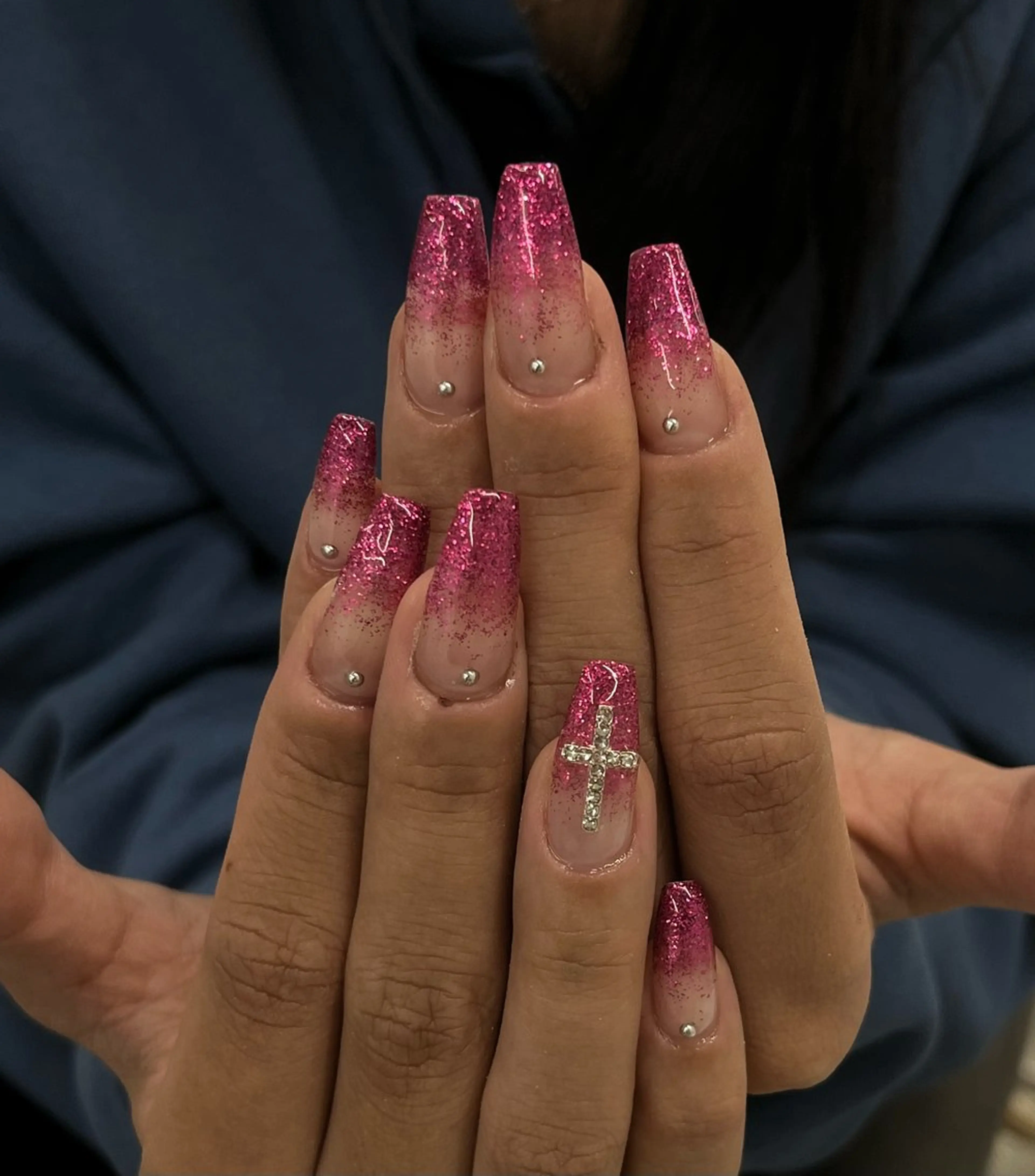 ネイル ラメ(グリッター) ラメグラデーション ピンク ハンドネイル schon 🎀saraのネイルデザイン