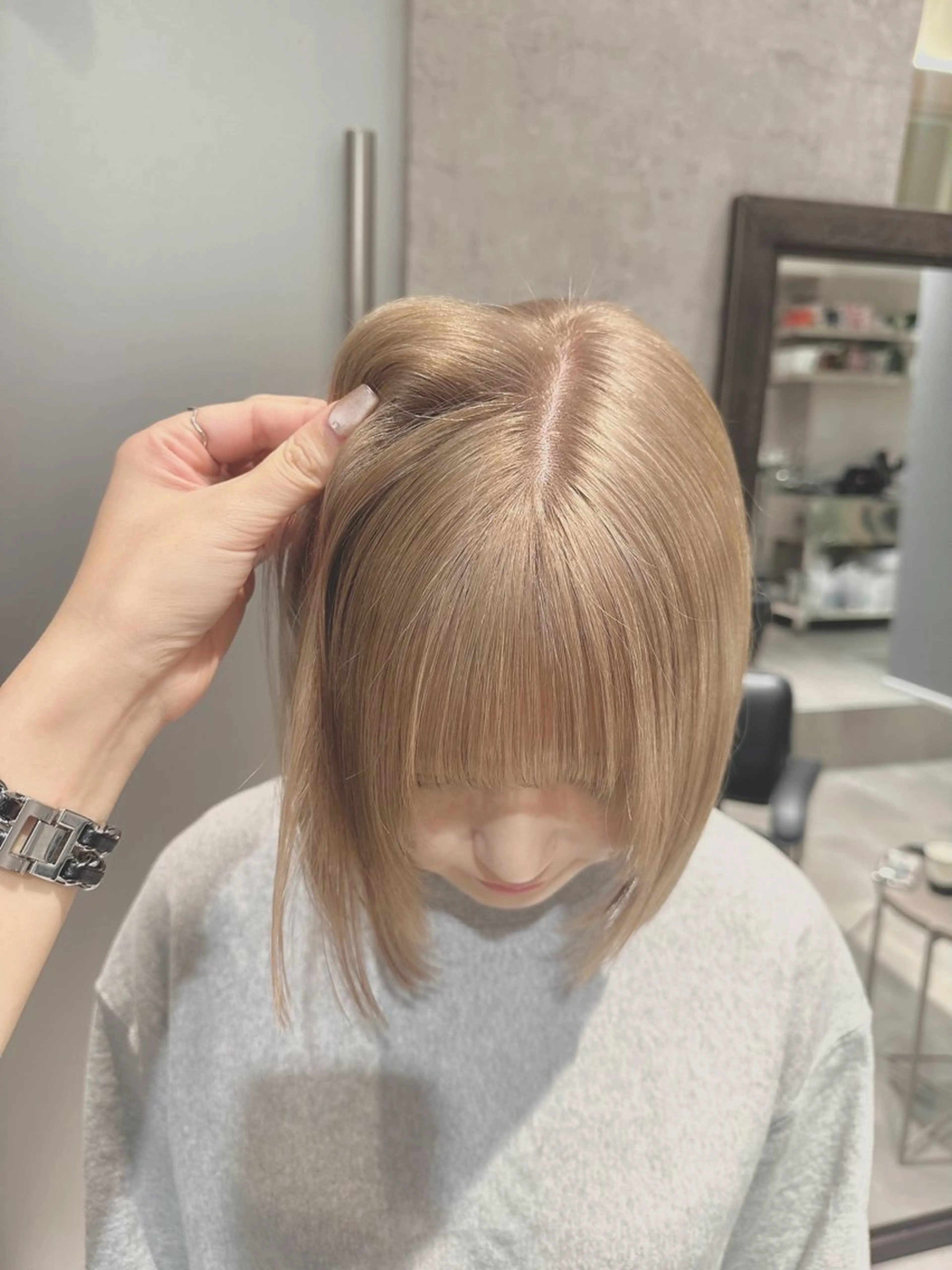 ミディアム カラー カット ヘアカラー トリートメント ハイトーン･髪質改善 MIOKAのヘアスタイル