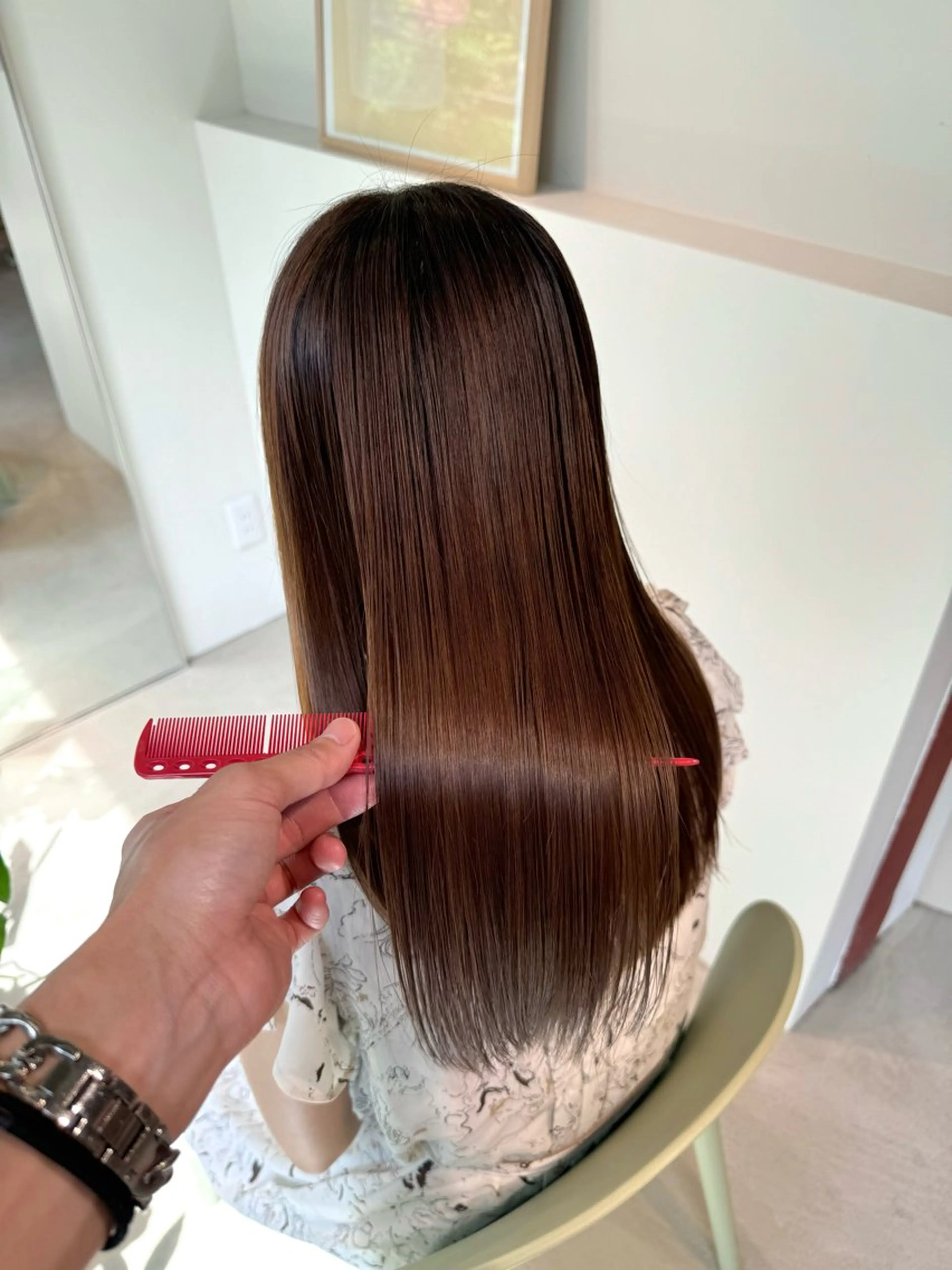 ロング アッシュ ボブ 髪質改善 レイヤーカット ロング 髪質改善スペシャリス ト長尾勇弥/梅田中津のヘアスタイル