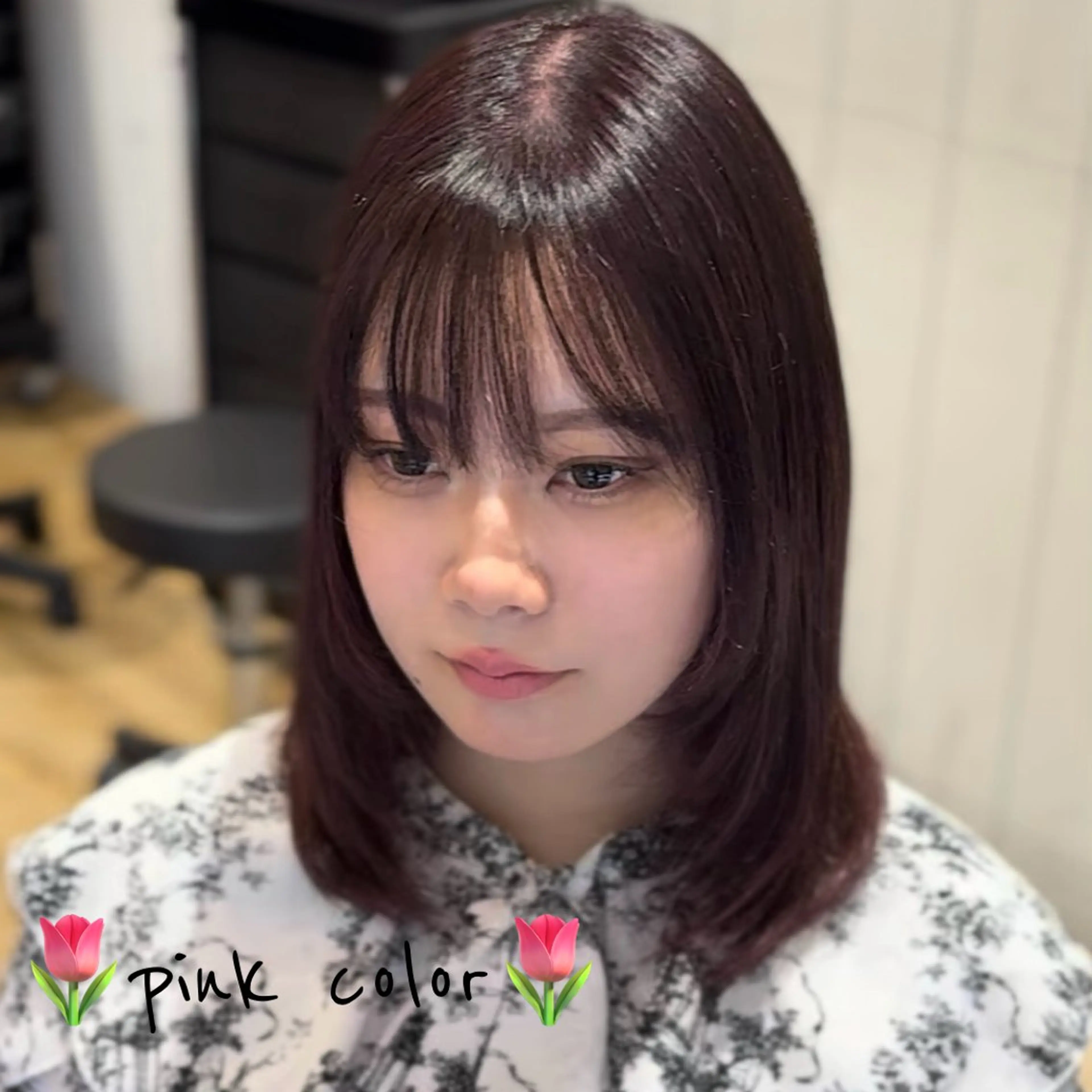 ミディアム カラー ヘアカラー ボブカット/ むなかたももか🐾のヘアスタイル