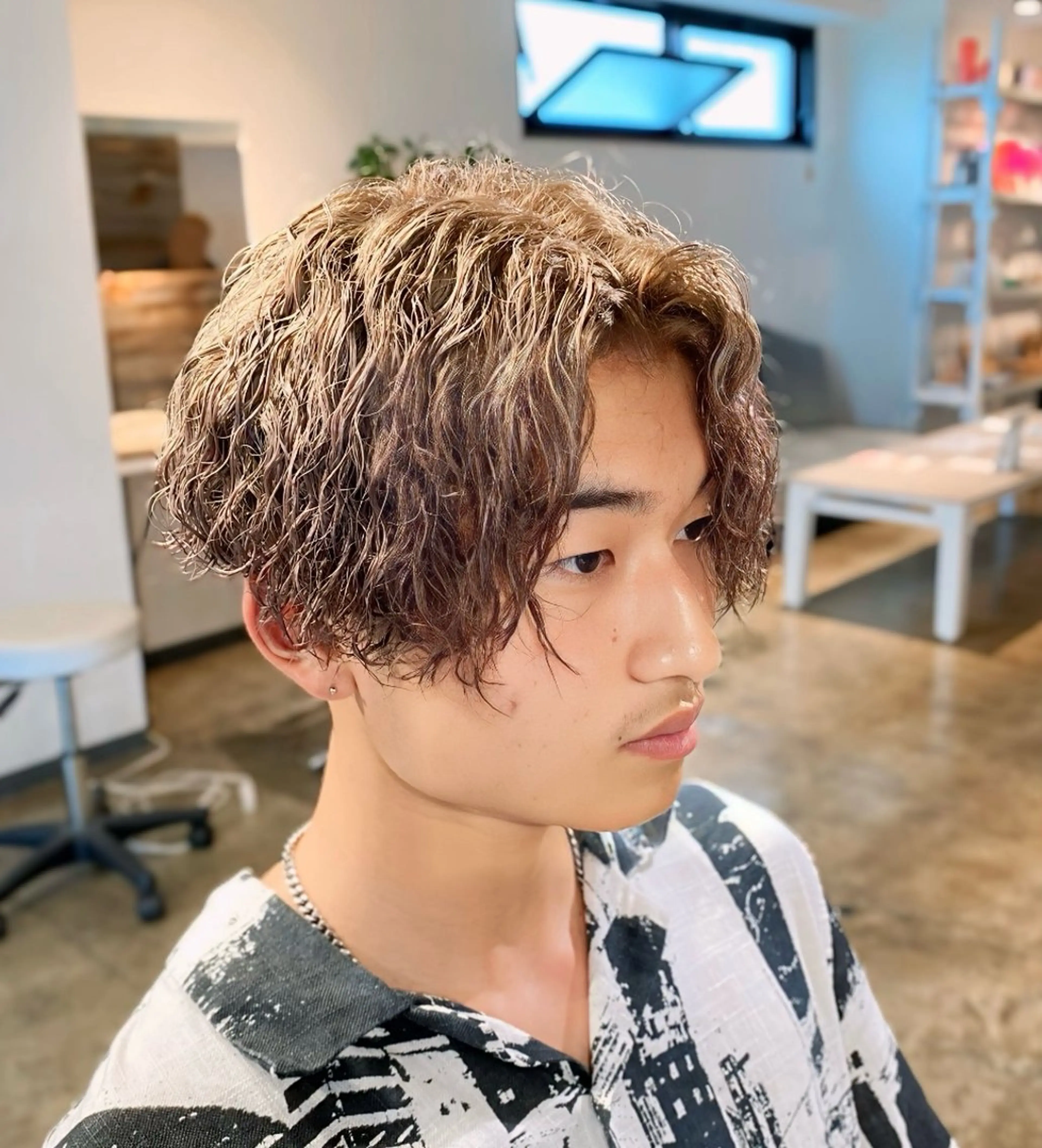 パーマ メンズ センターパート メンズパーマ 特化/中川拓也のヘアスタイル