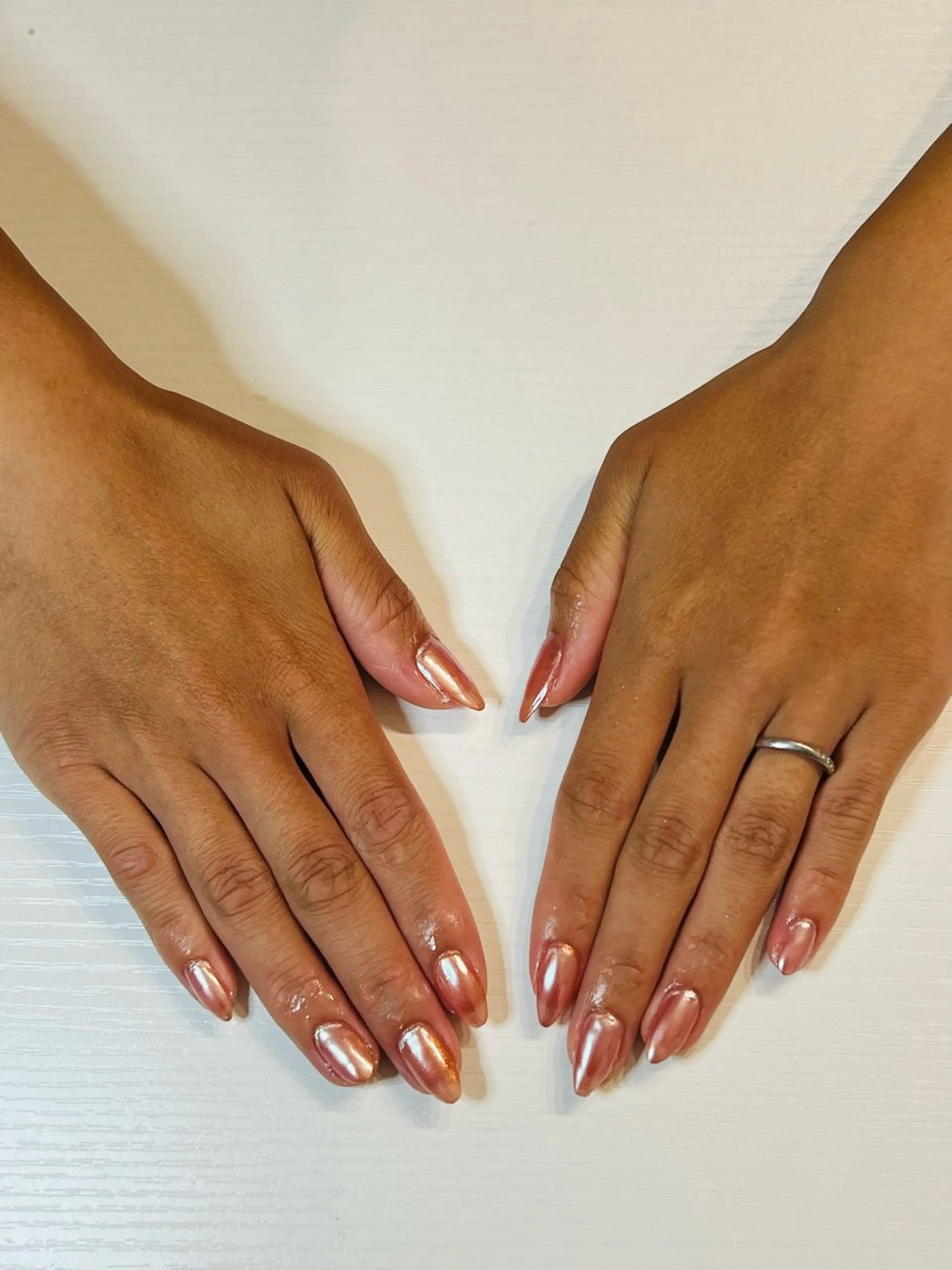 ネイル オーロラネイル オレンジ ネイルサロンÜmit YUKAのネイルデザイン