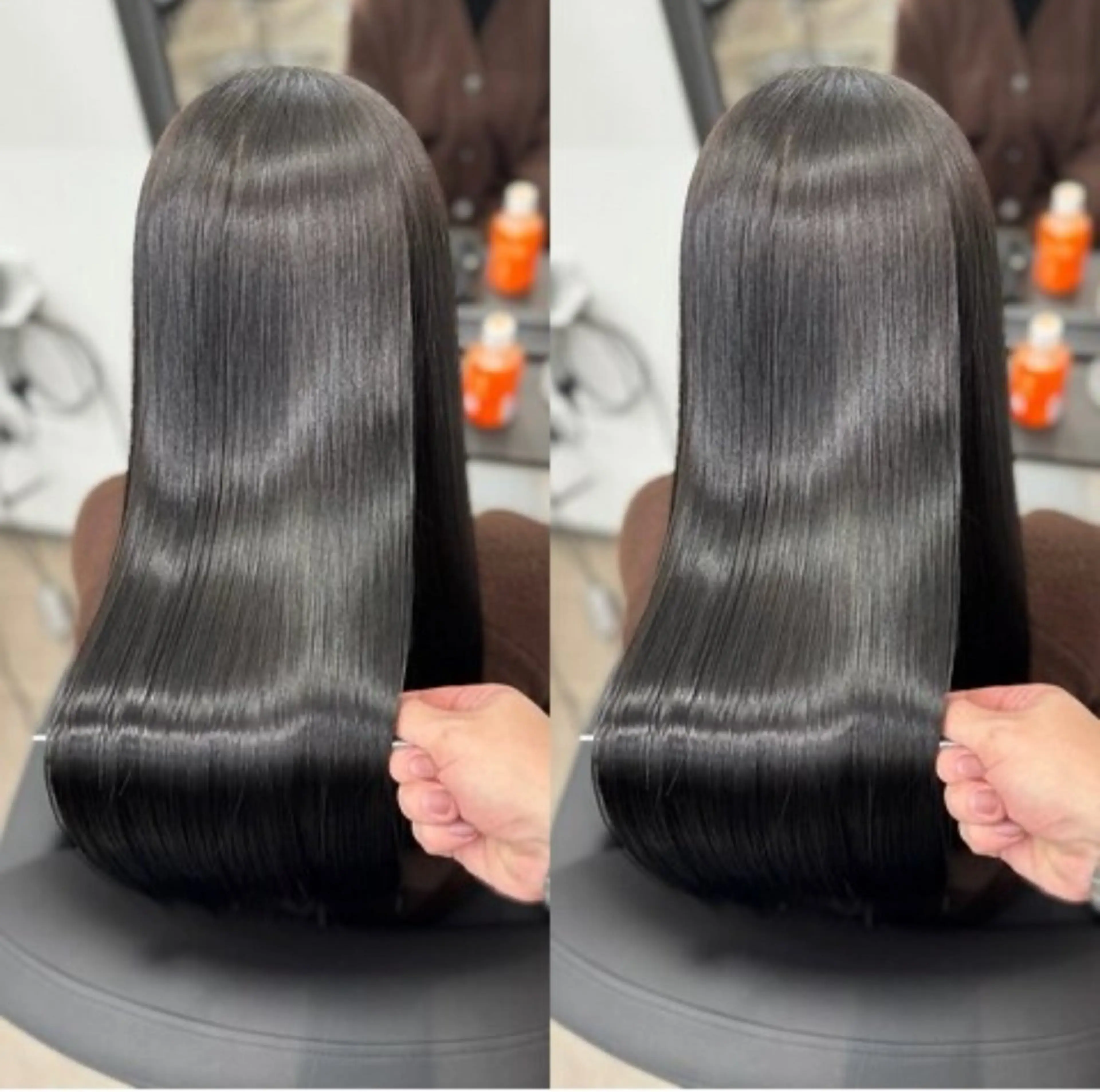 ロング カット 縮毛矯正 🫧艶髪レイヤー/韓 国ボブ💎石川遥💎のヘアスタイル