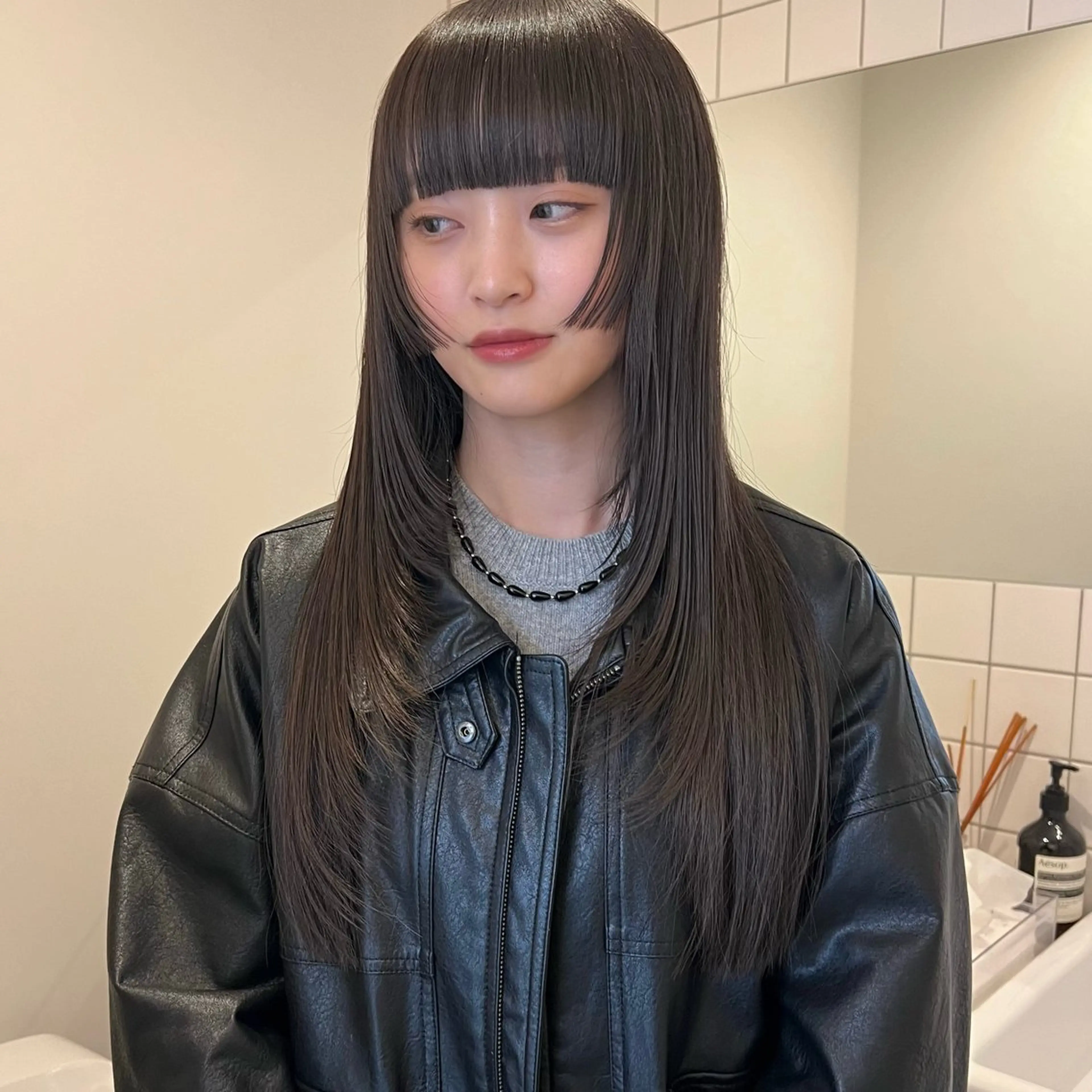 ロング 舟橋耀/ブリーチカラ ー/レイヤーカットのヘアスタイル