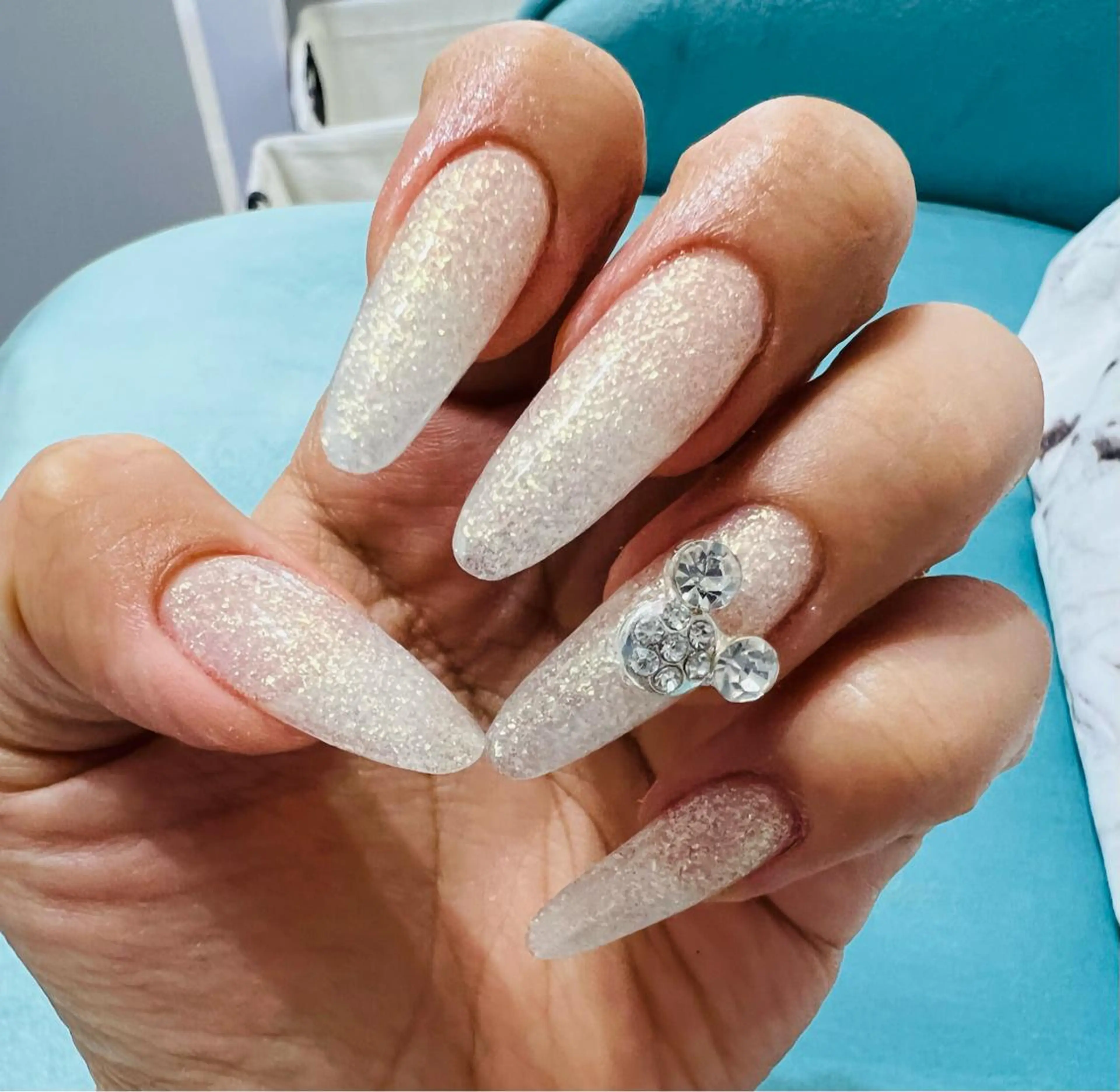 ネイル ラメ(グリッター) スカルプネイル bijou nails所属・bijou nails　蓮のネイルデザイン