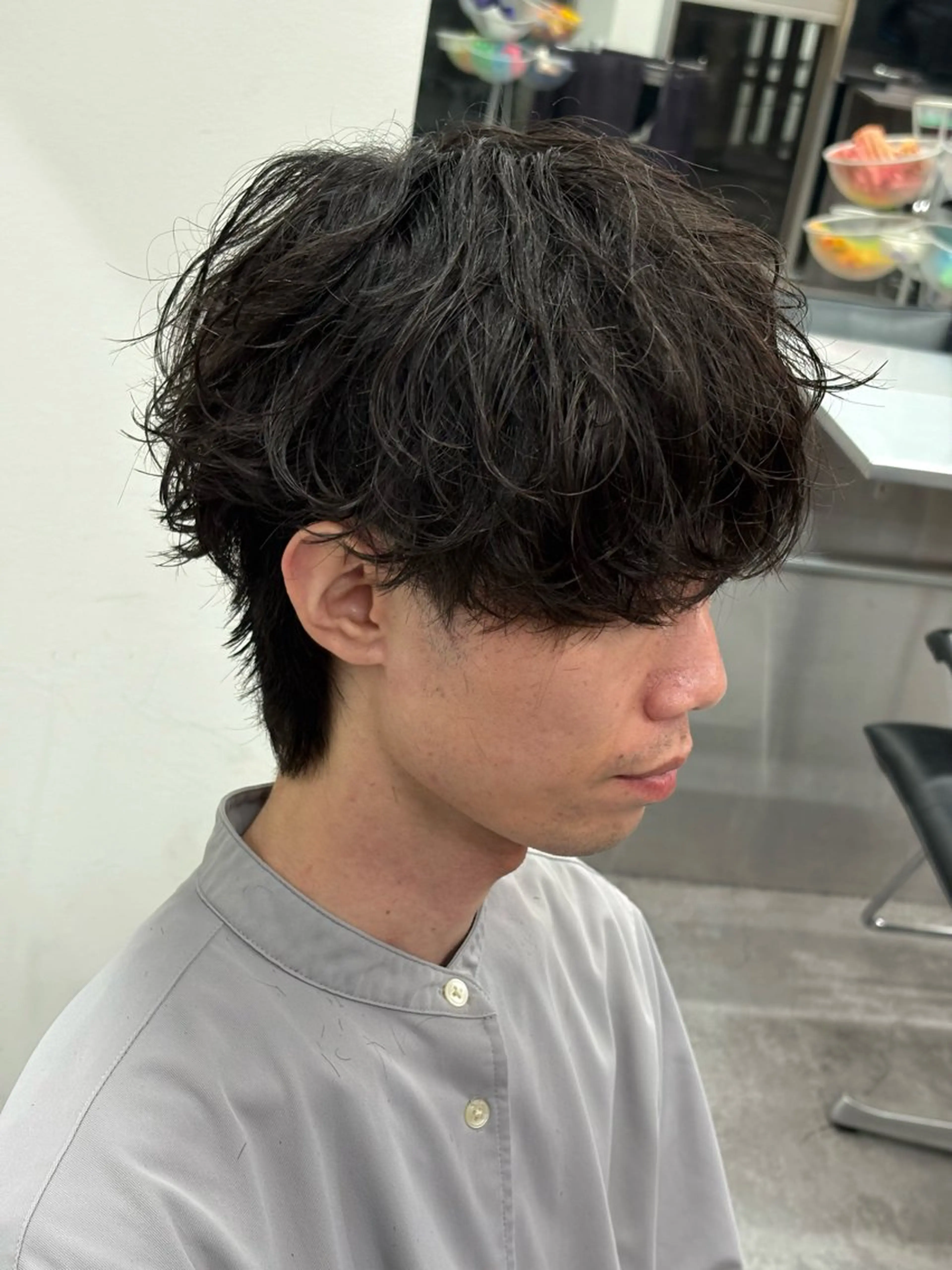 ミディアム カラー パーマ メンズ カット パーマ トリートメント ヘアセット メンズパーマ特化 🔥韓国ヘア職人🔥のヘアスタイル