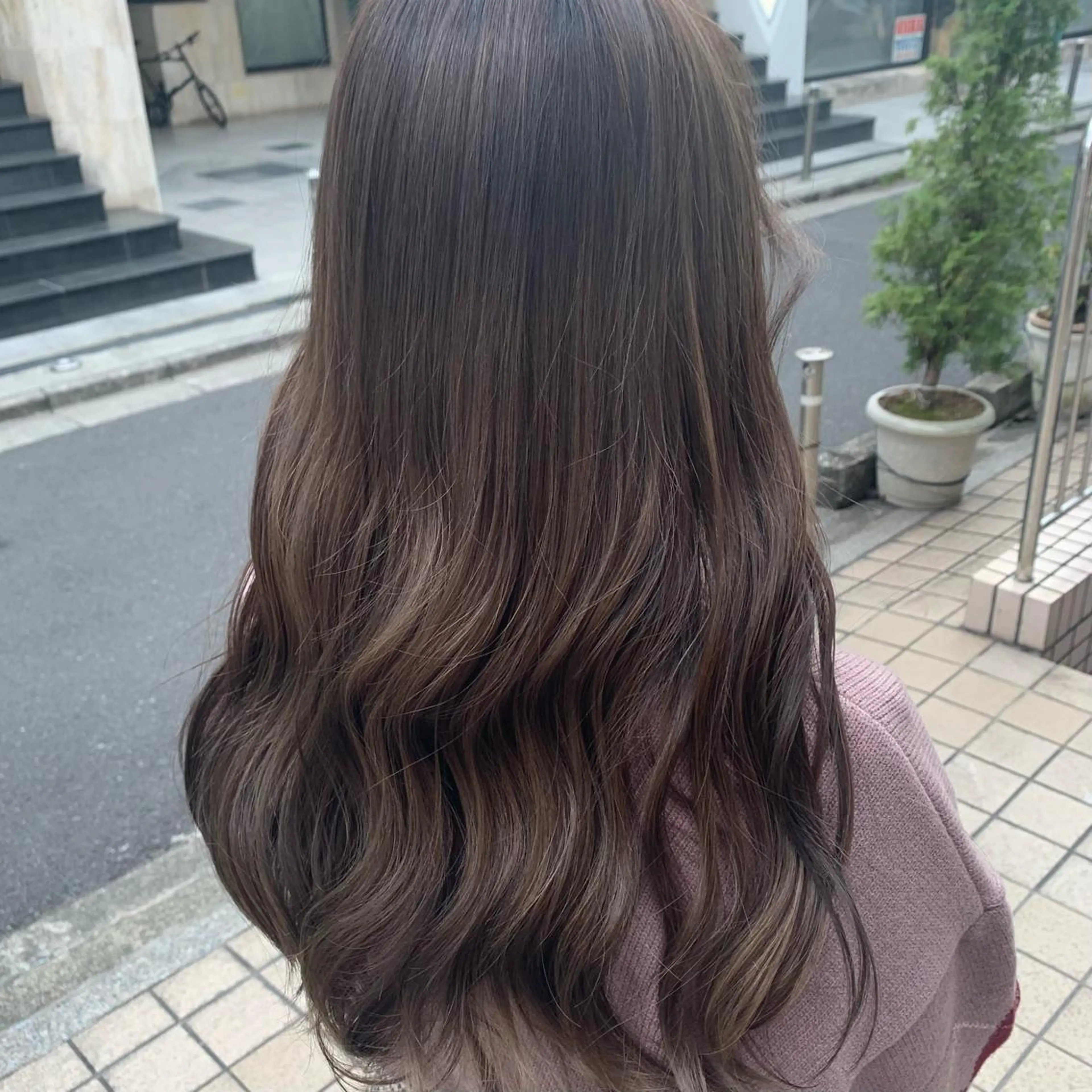 ロング カラー レイヤー×グレージュ /ピンク🩷mioのヘアスタイル