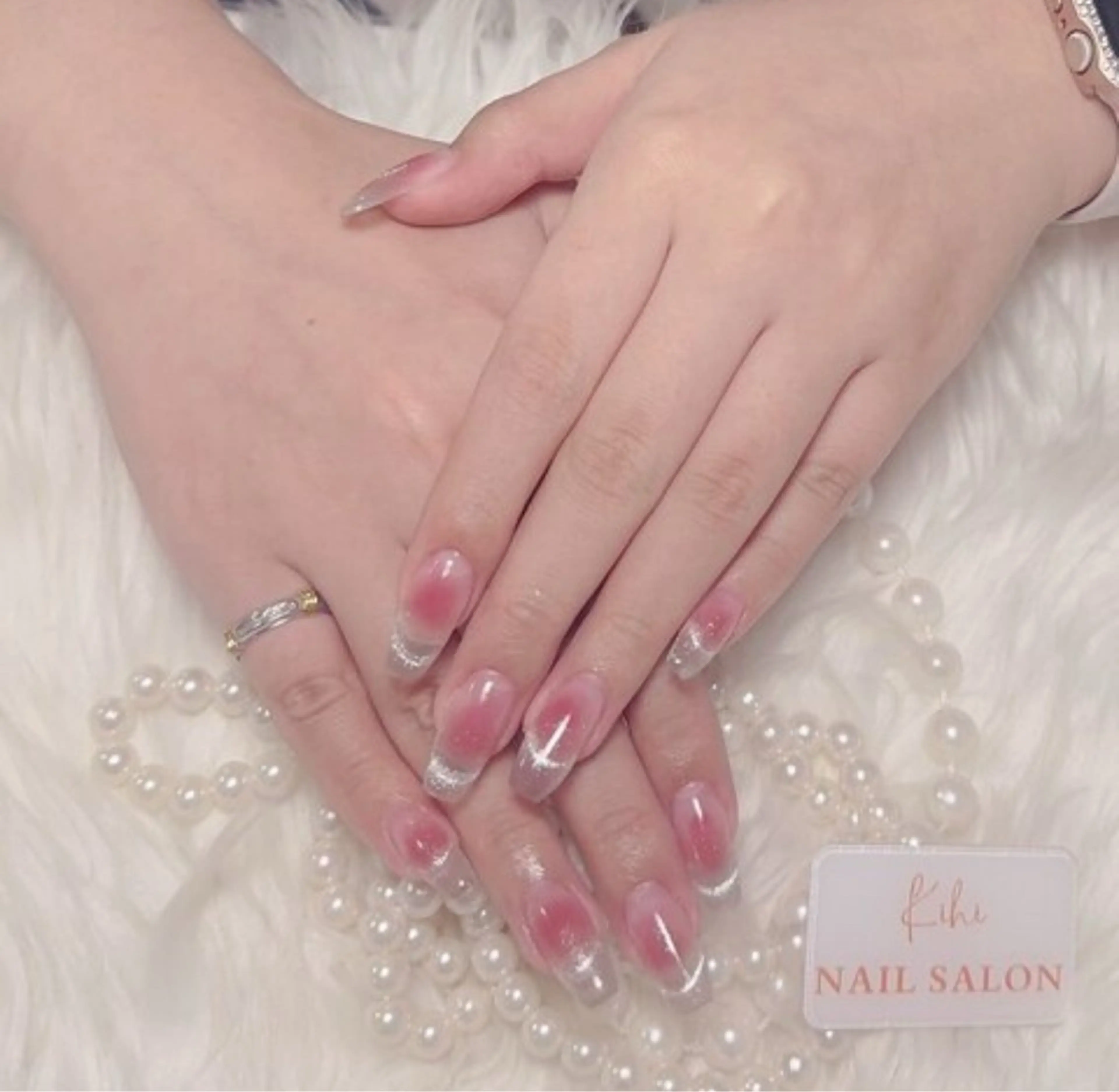 ネイル アートネイル フレンチネイル ジェルネイル グラデーション 韓国ネイル 村中 ハナのネイルデザイン