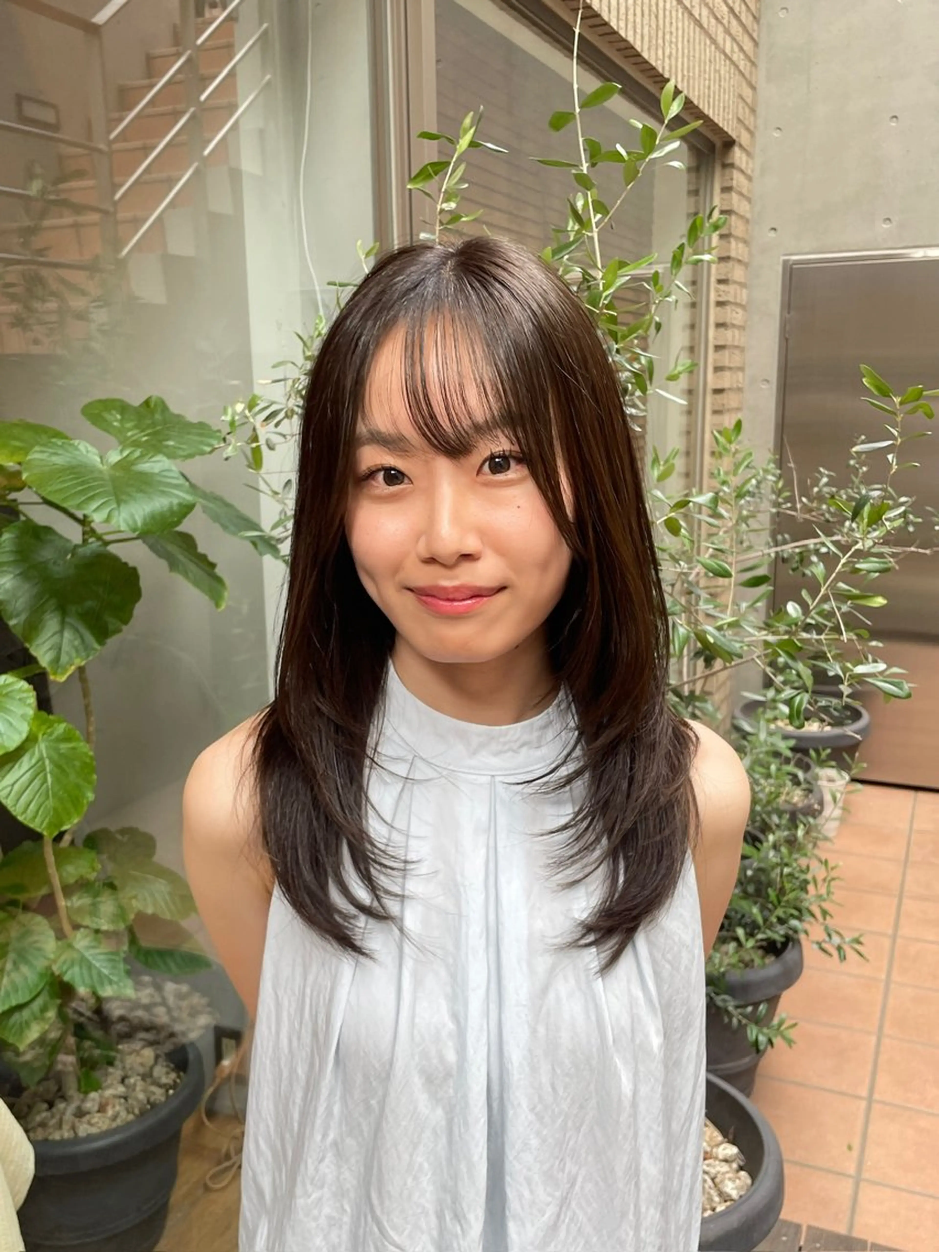 セミロング カラー 透明感カラー グレージュ カット ヘアカラー トリートメント 縮毛矯正/レイヤー 🌙ひかるのヘアスタイル