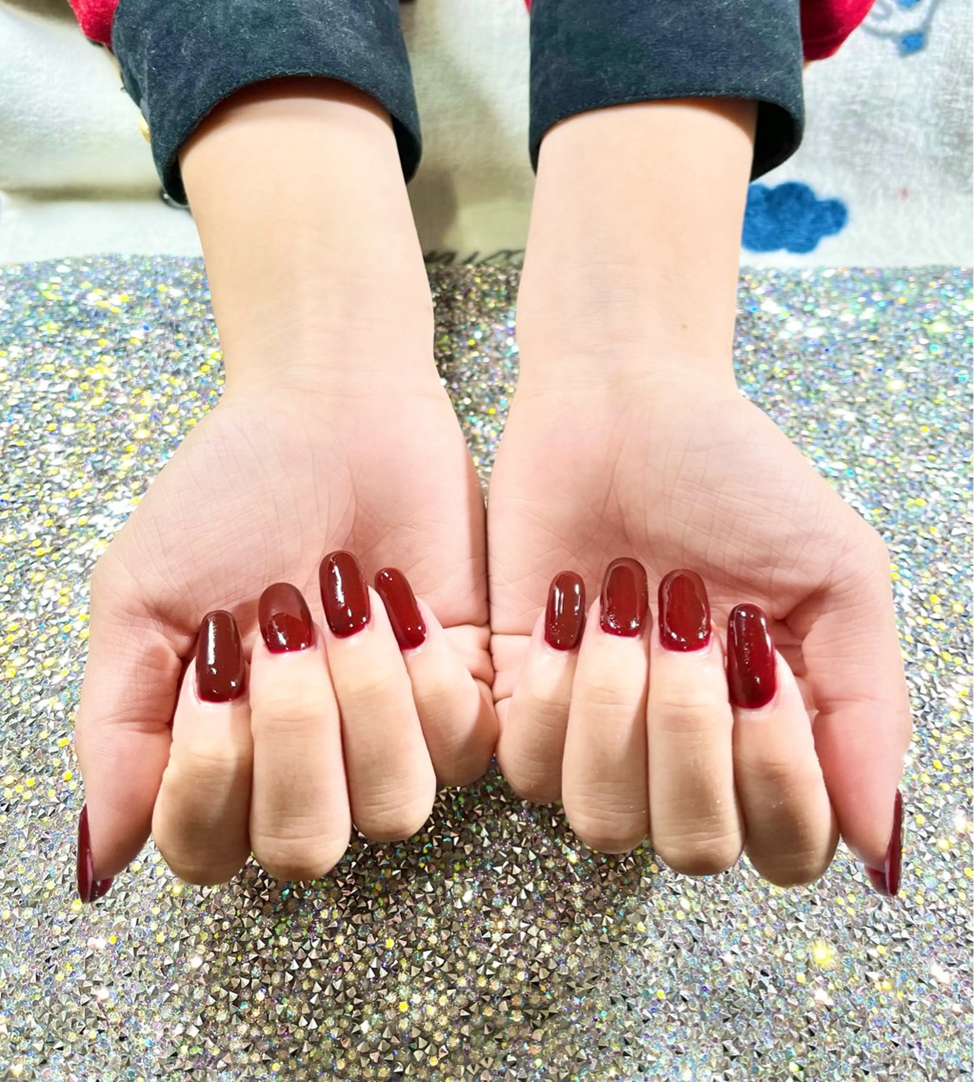 ネイル ボルドー 長さ出し ジェルネイル ワンカラーネイル スカルプネイル ハンドネイル Tairacchi ﾀｲﾗｯﾁのエステ・リラクイメージ