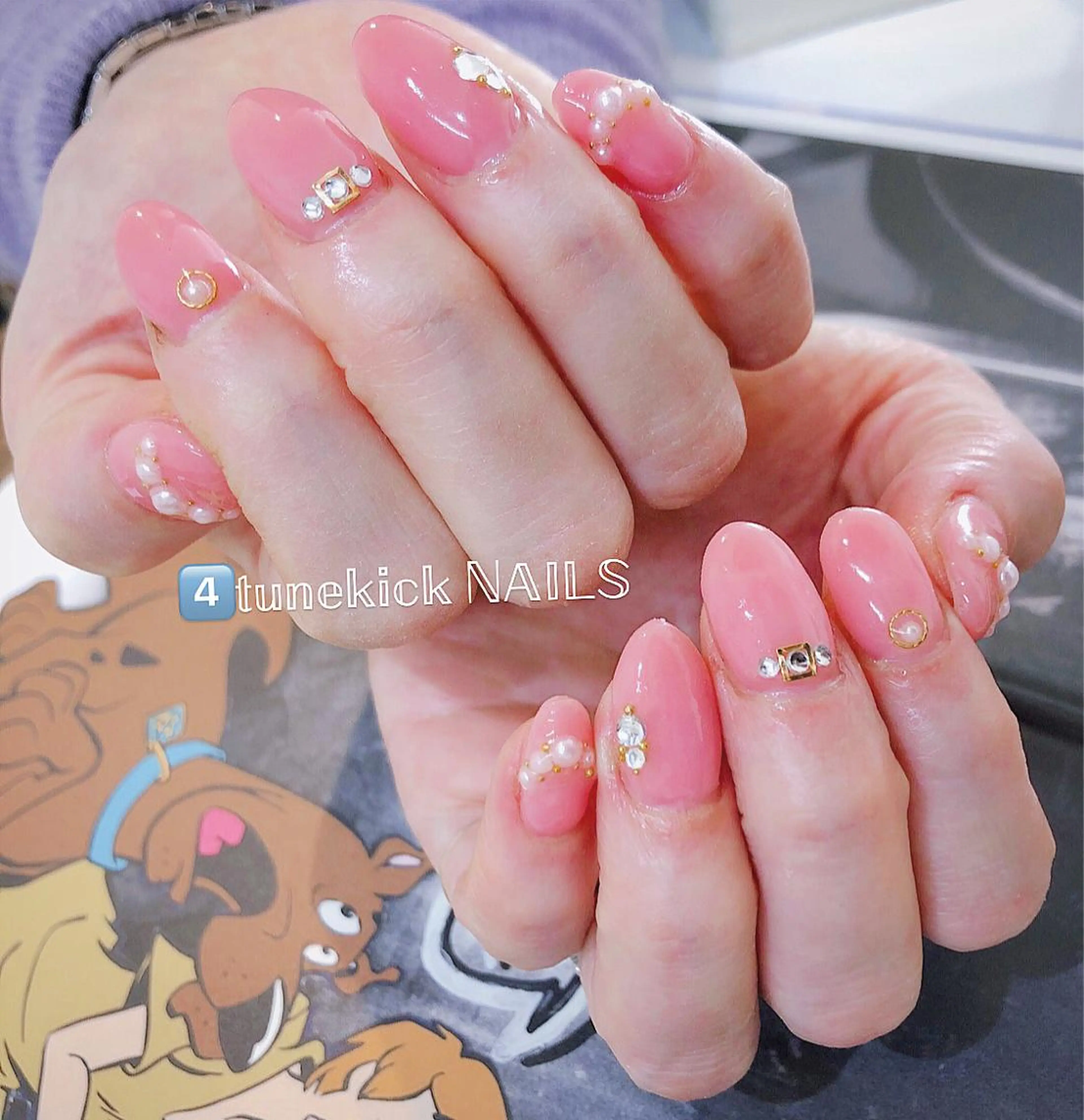 ネイル ピンク 4tunekick NAILS(フォーチュンキックネイルズ)所属・光森 淳子のネイルデザイン