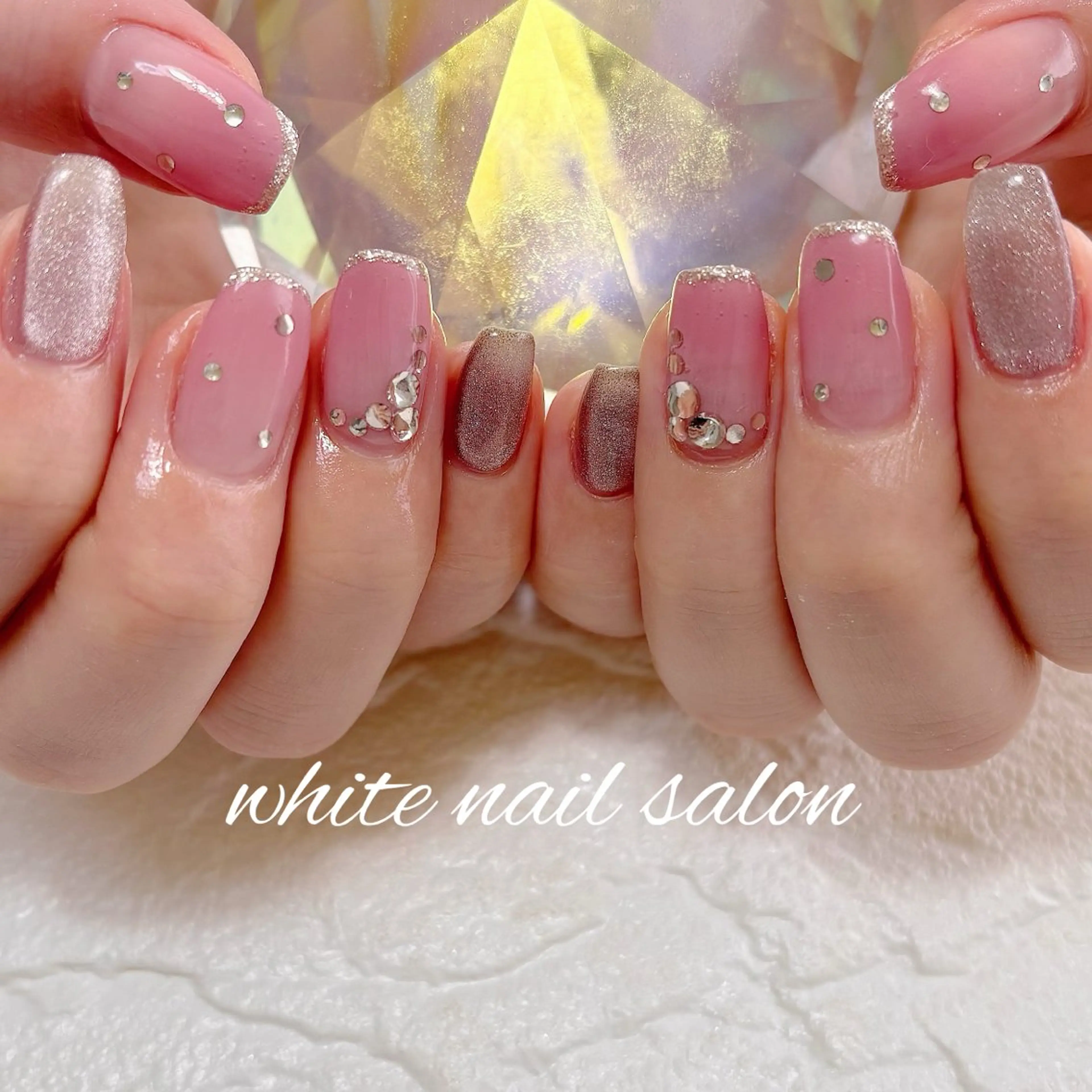 ネイル フットネイル ラメ(グリッター) ハンドネイル white nail salonのネイルデザイン