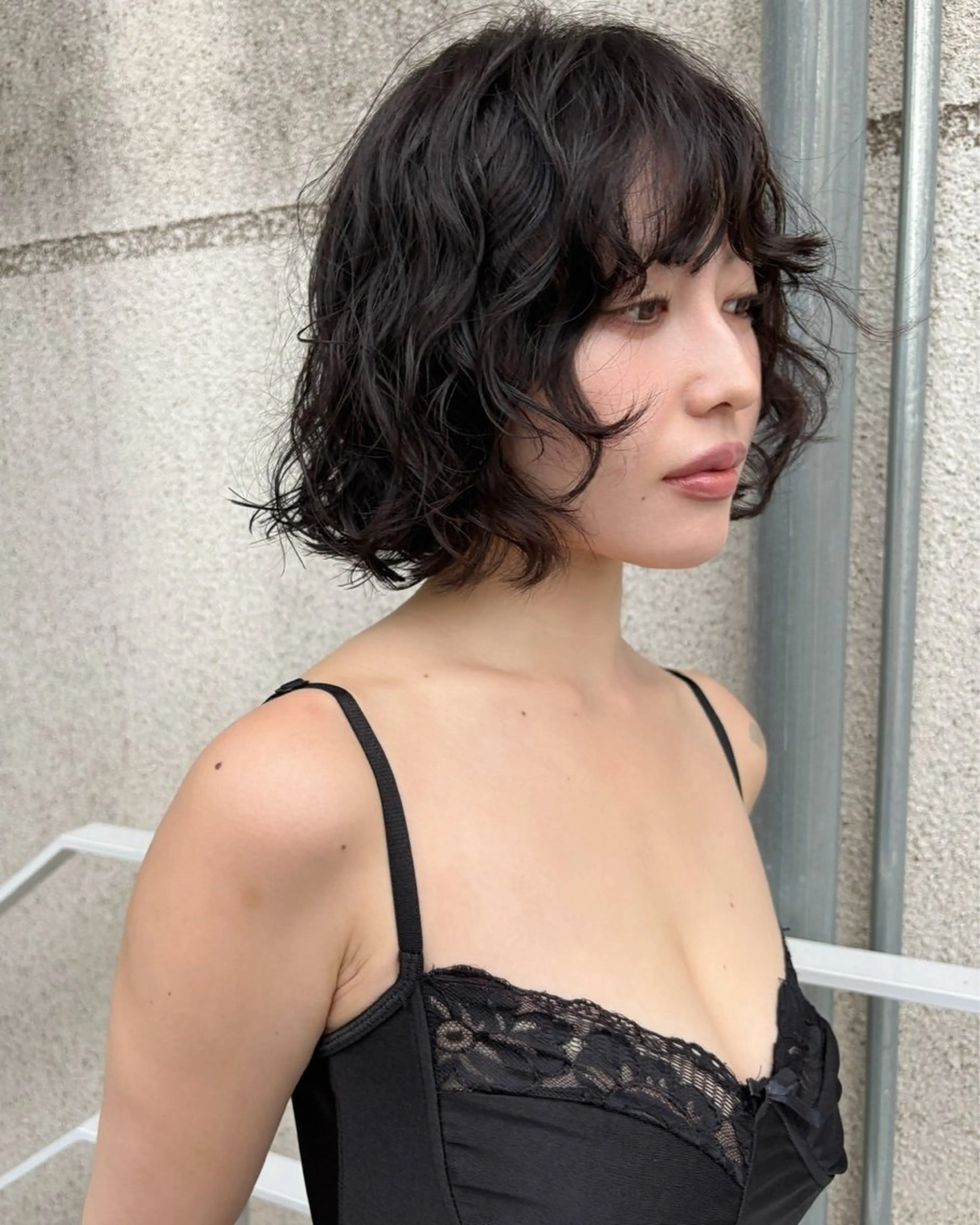 パーマ ボブ Airi 韓国y2k レイヤーカットのヘアスタイル