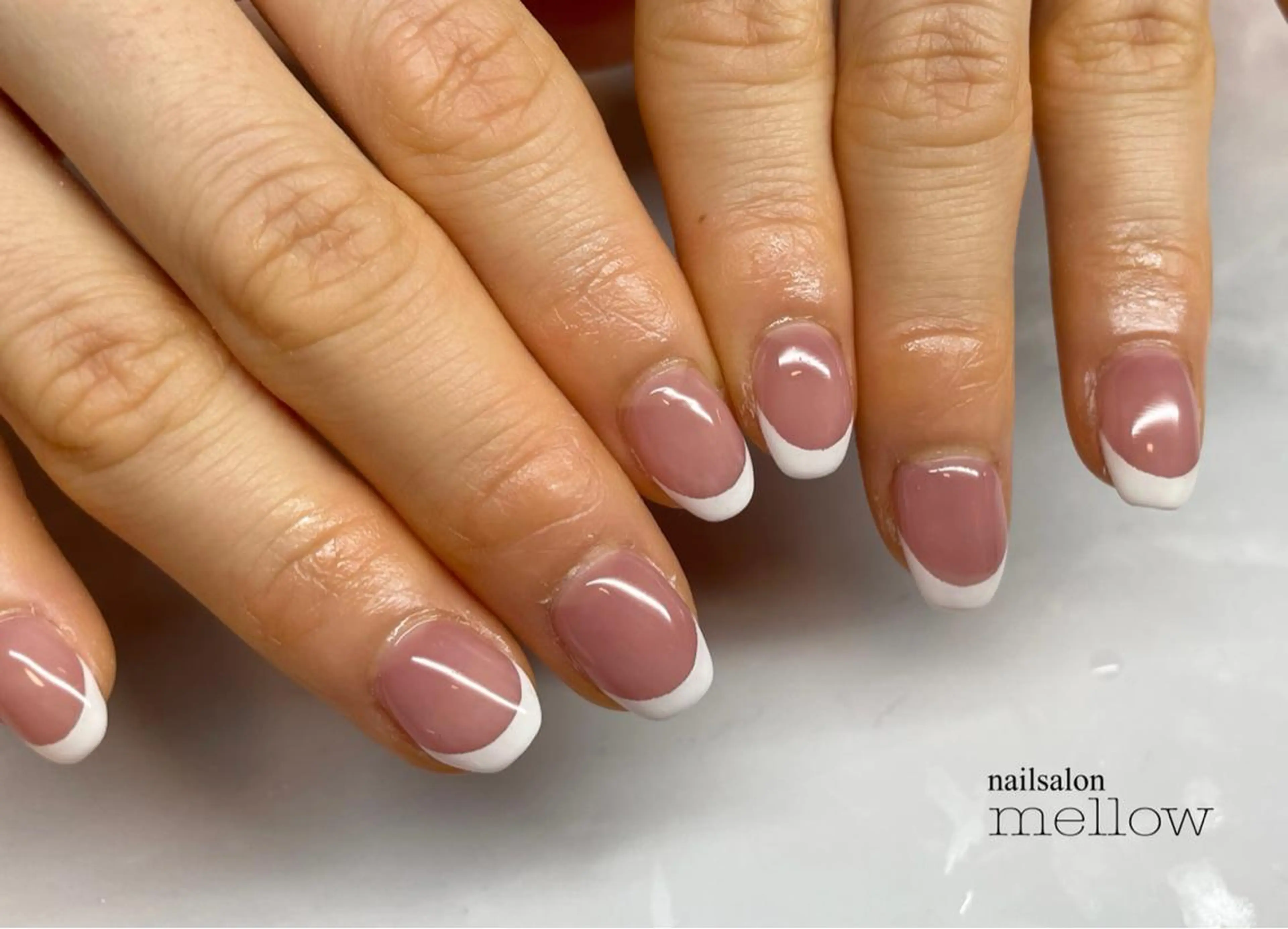 ネイル ブラウン フレンチネイル ピンク 大山 浩美のネイルデザイン