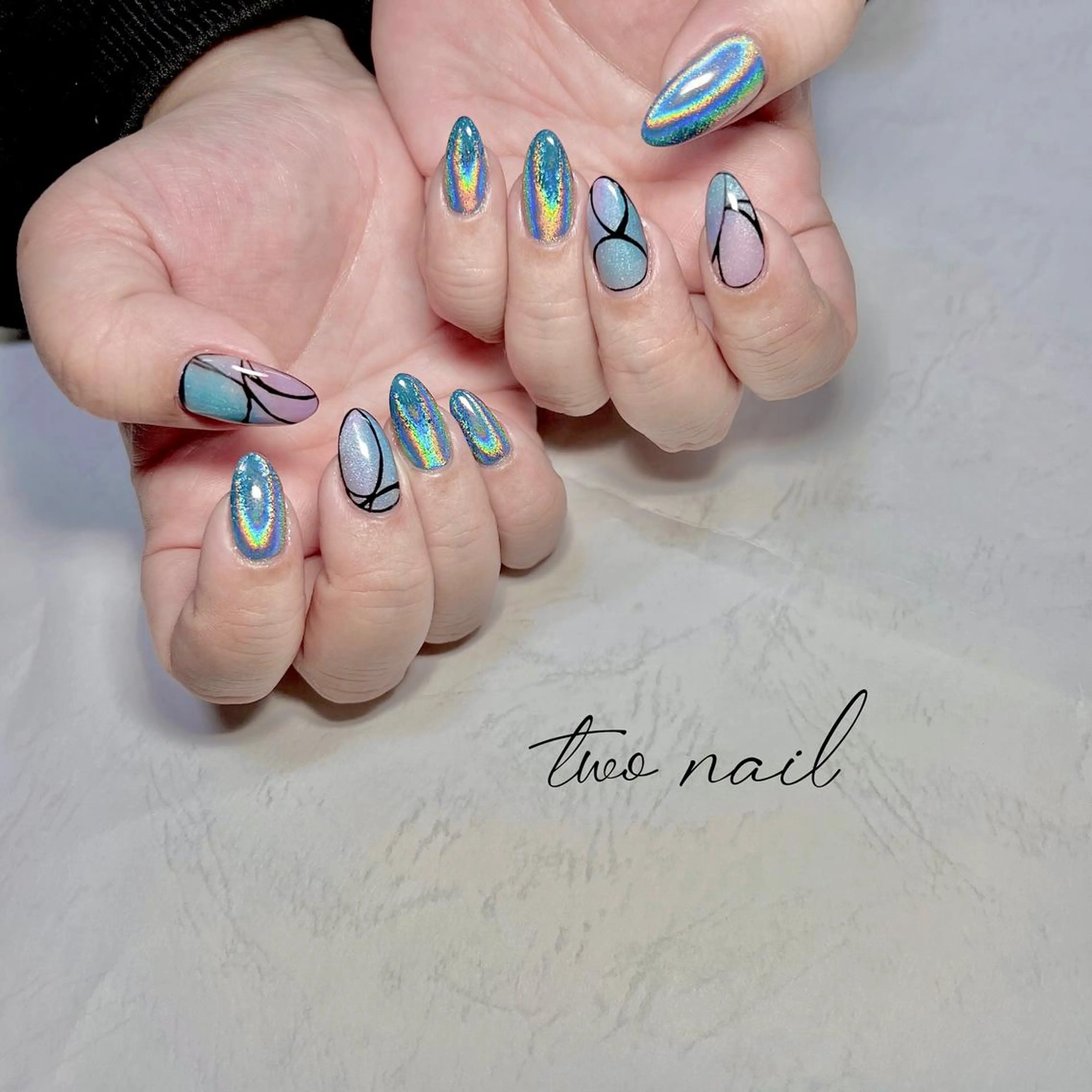 ネイル アートネイル フットネイル ハート マグネットネイル ニュアンスネイル two nailのネイルデザイン