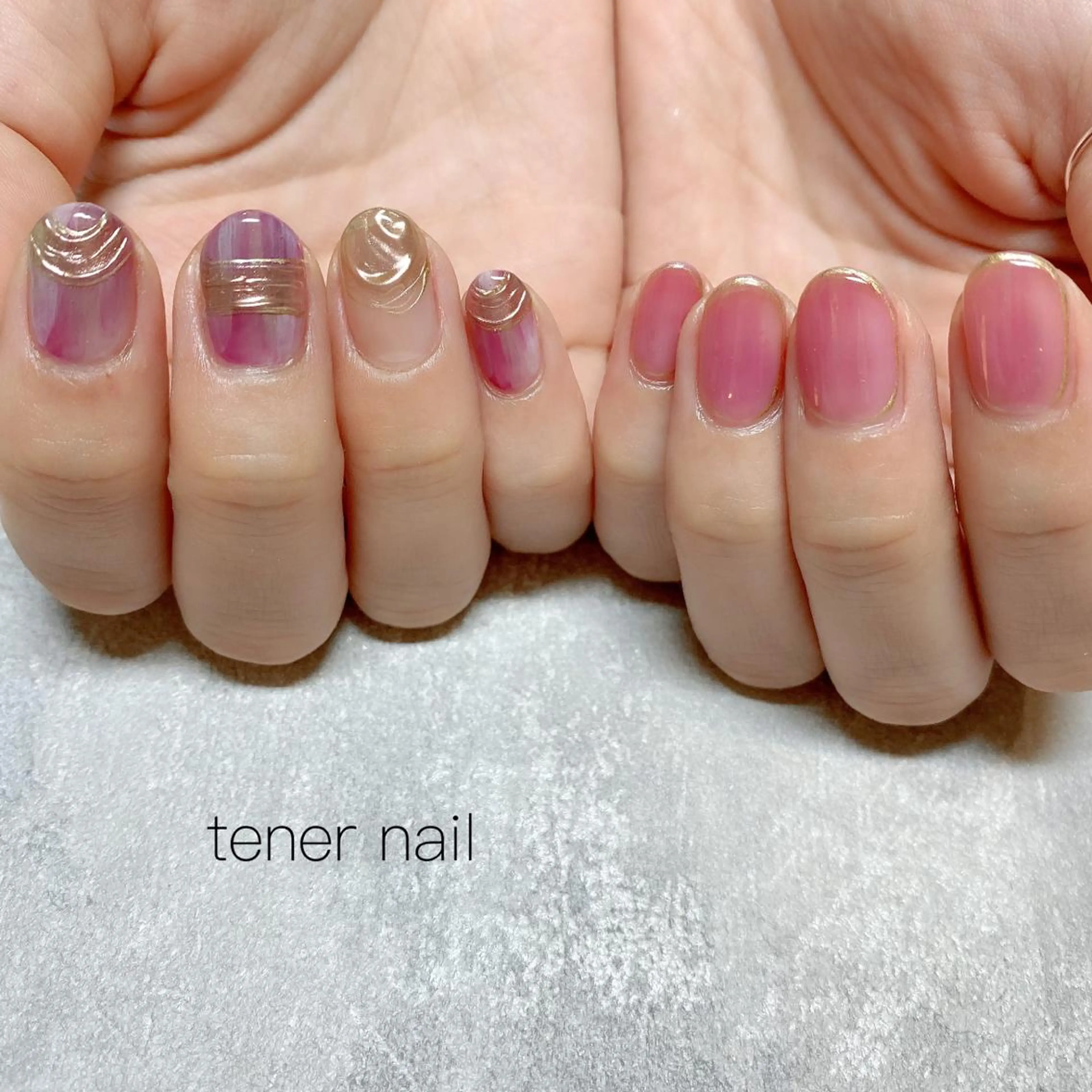 ネイル ピンク パープル tener  nail  テネルネイル所属・テネルネイル tener nailのネイルデザイン