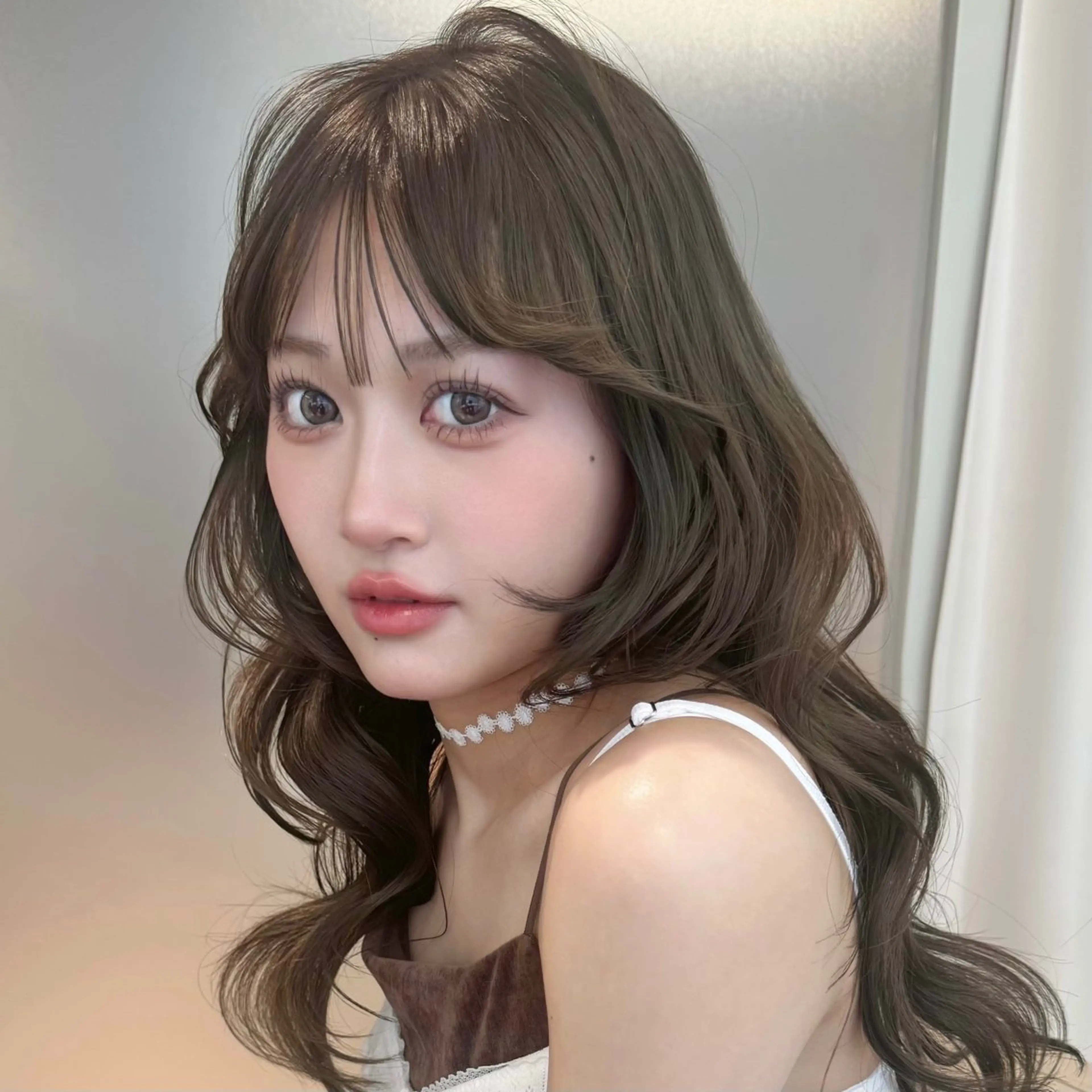 🌷小顔似合わせ🌷前髪カット+ one colorの写真