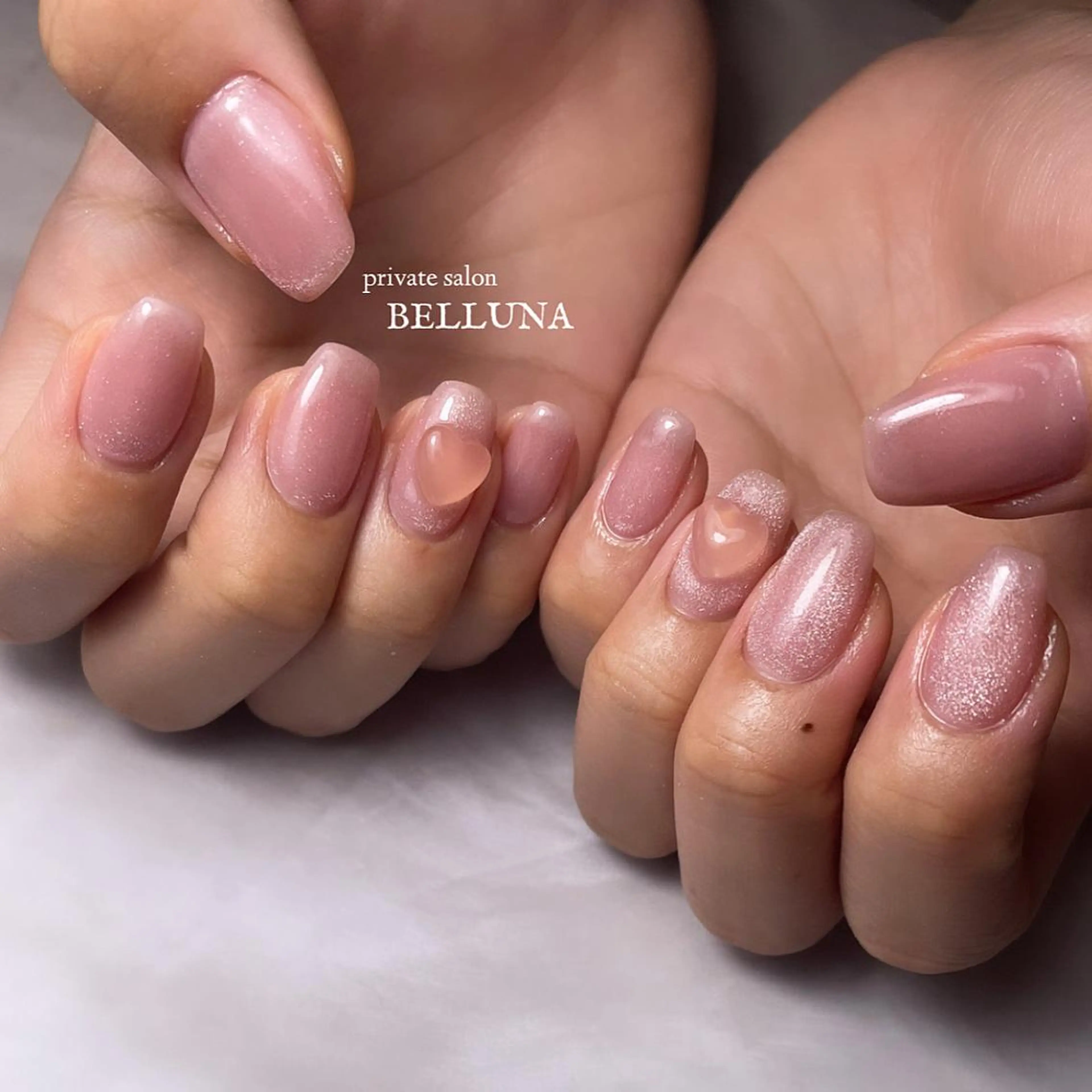 ネイル ハート マグネットネイル nail salon BELLUNA所属・BELLUNA Mizuki❤︎のネイルデザイン
