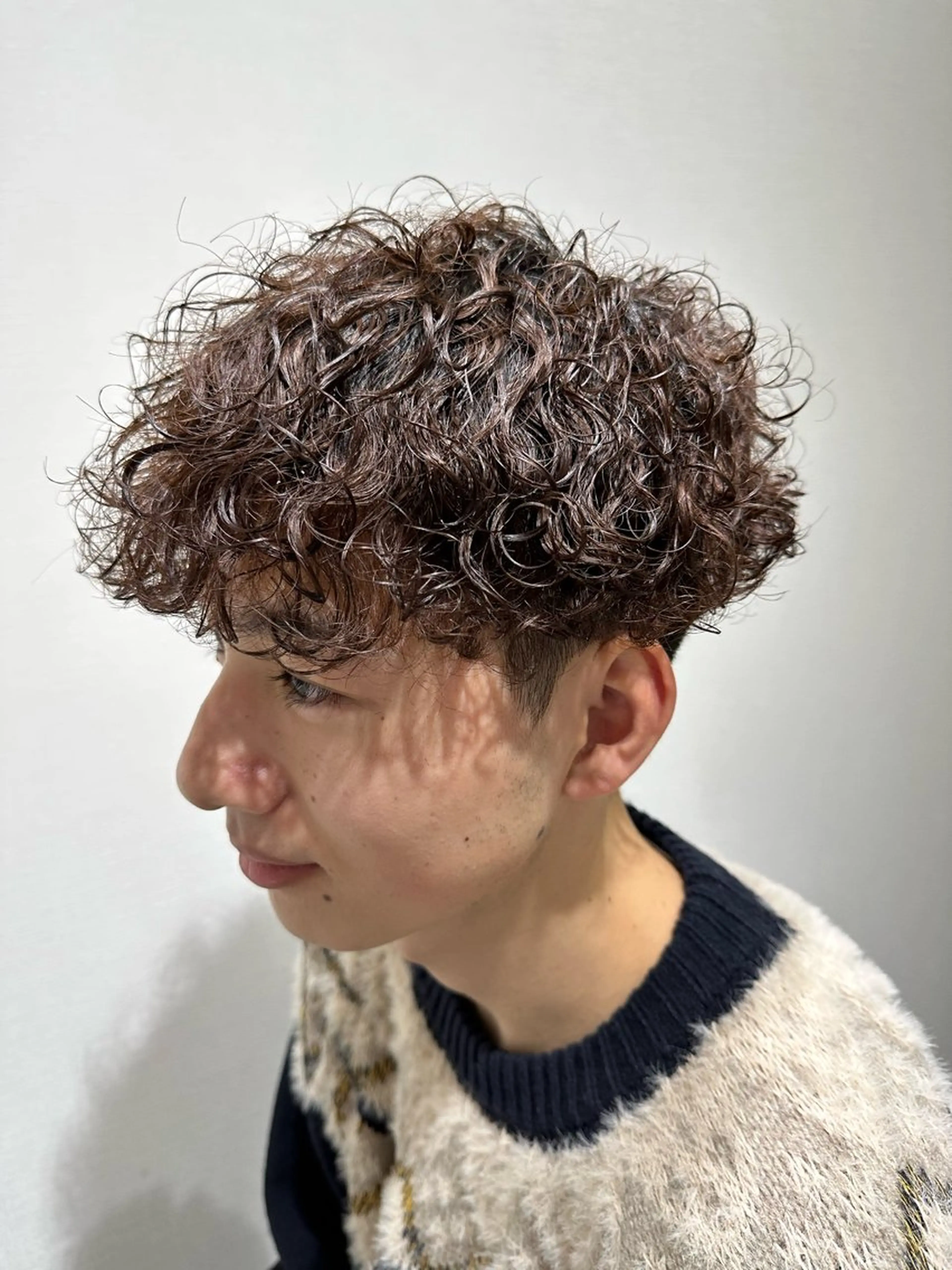 ショート カラー パーマ メンズ メンズパーマ 波巻きパーマ パーマ メンズ専門美容師／ メンズパーマ／森口のヘアスタイル