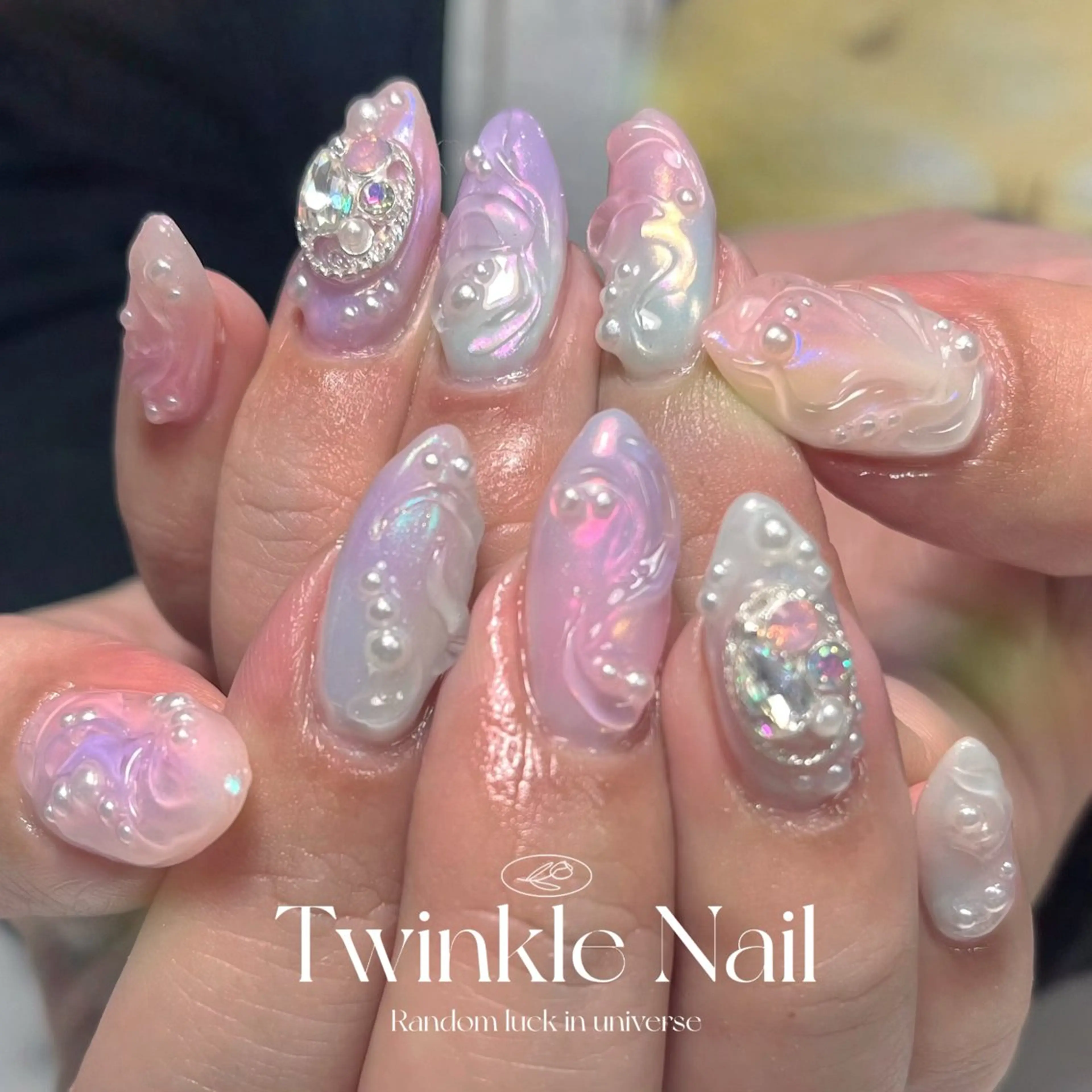 ネイル オーロラネイル キラキラネイル 夏ネイル Twinkle Nail Kuboのネイルデザイン