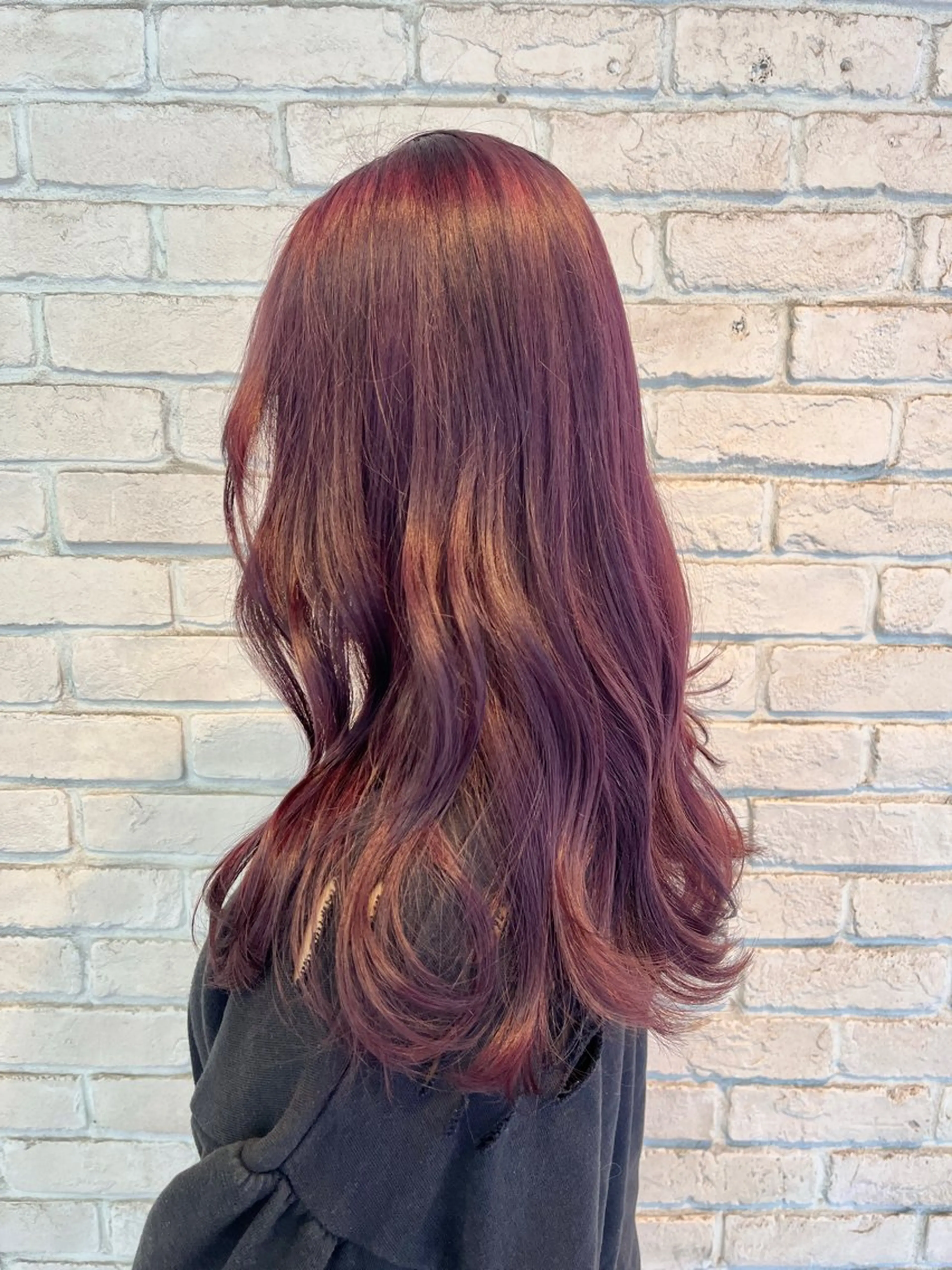 ロング カラー ヘアカラー 韓国レイヤー 暖色カラー/さくらのヘアスタイル