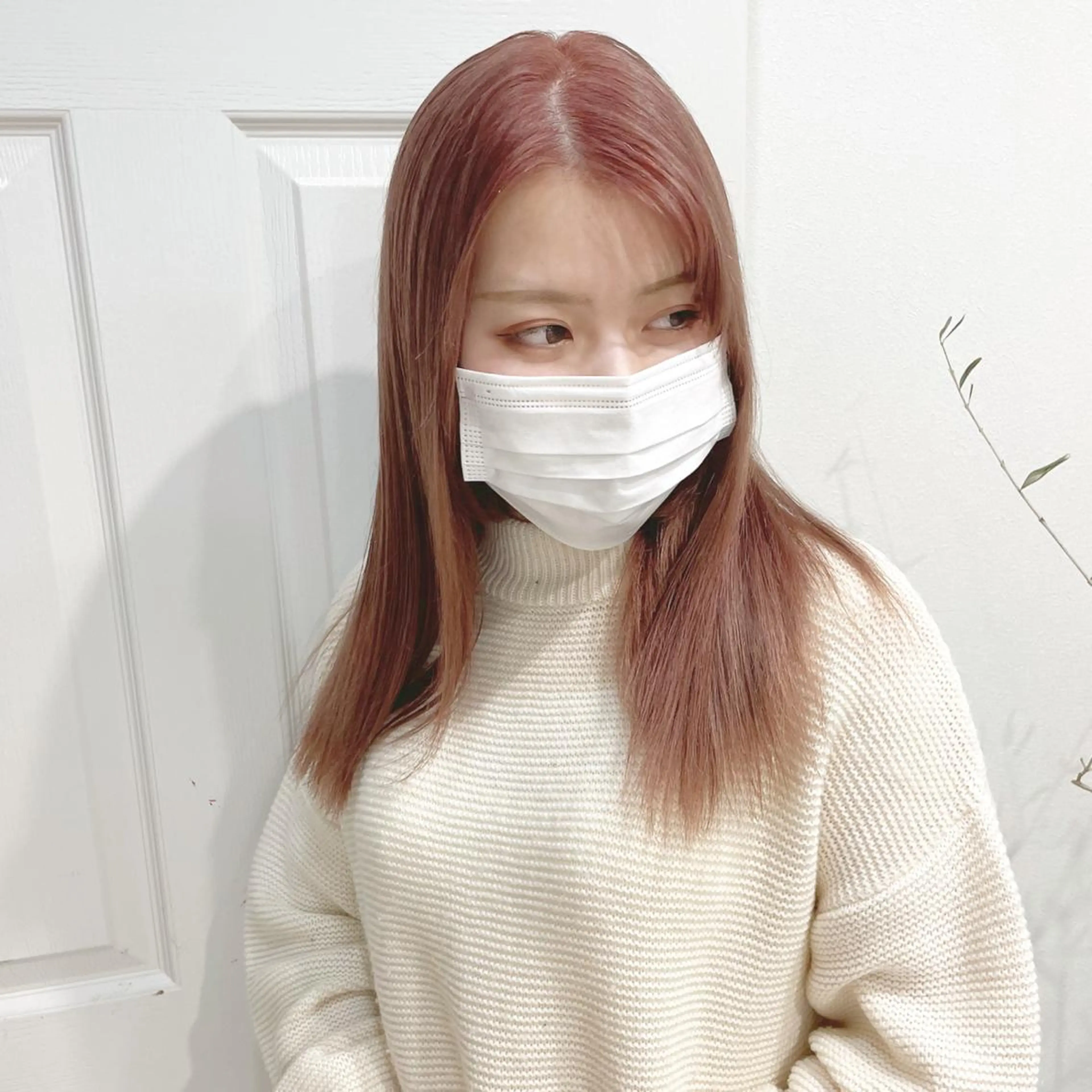 ミディアム rina／ベージュ ワンホン/韓国ヘアのヘアスタイル