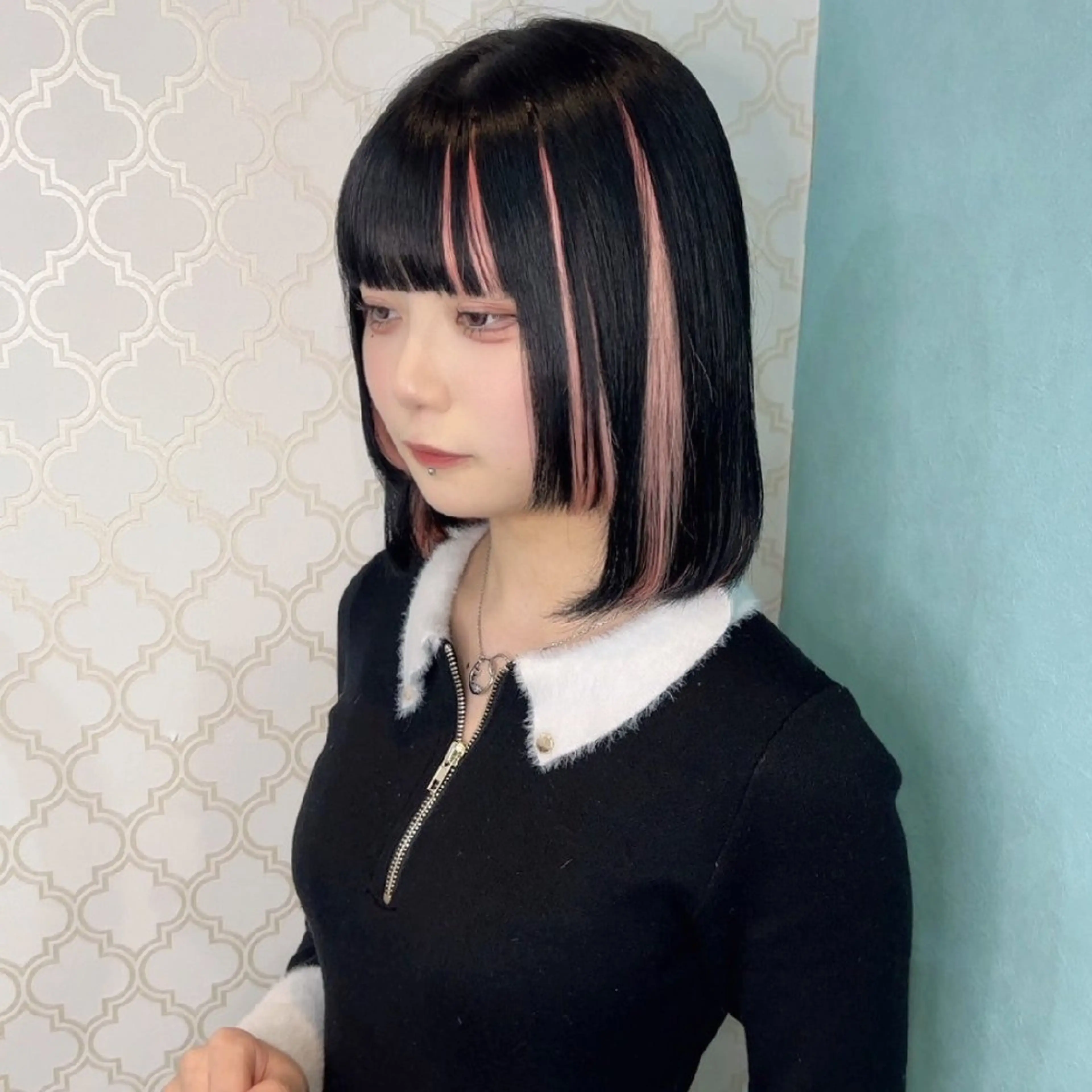 ミディアム プルエクステ エクステ 甘辛地雷☘韓国系❦ エクステNo1♡ルナのヘアスタイル