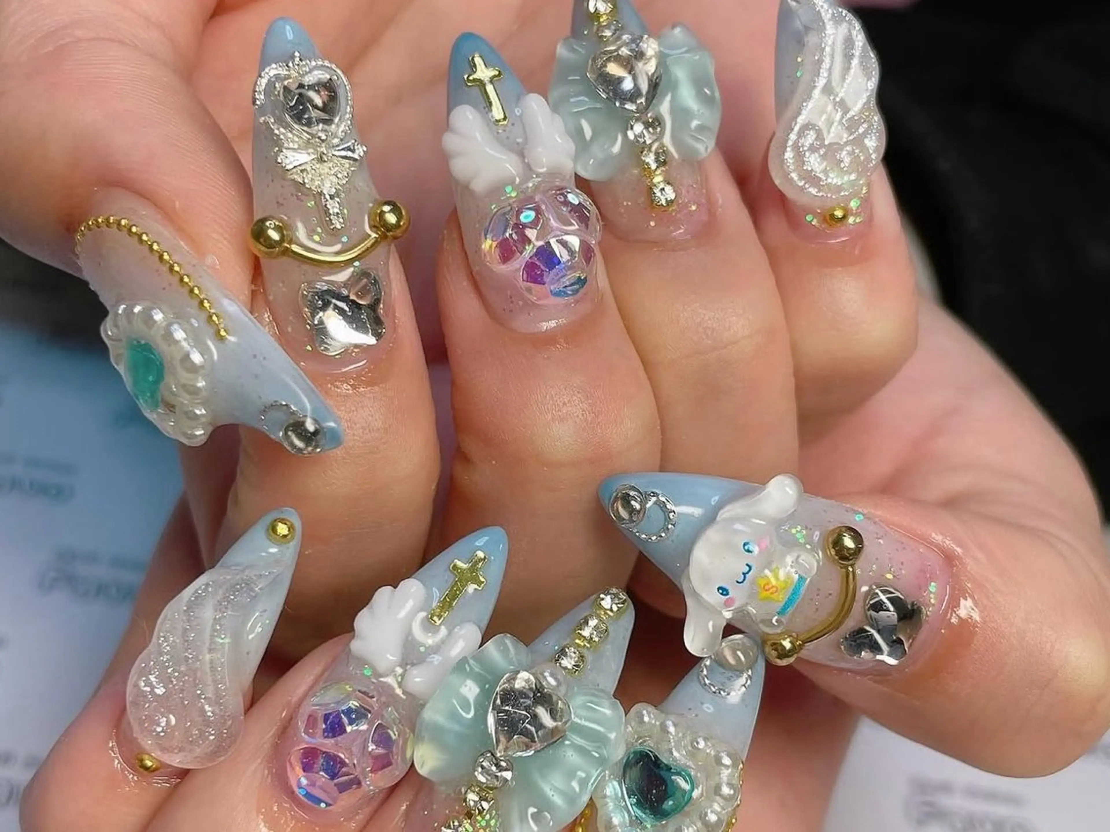 メンズ ネイル アートネイル フレンチネイル ジェルネイル キラキラネイル パラジェル ハンドネイル Bloom スカルプ専門店のネイルデザイン