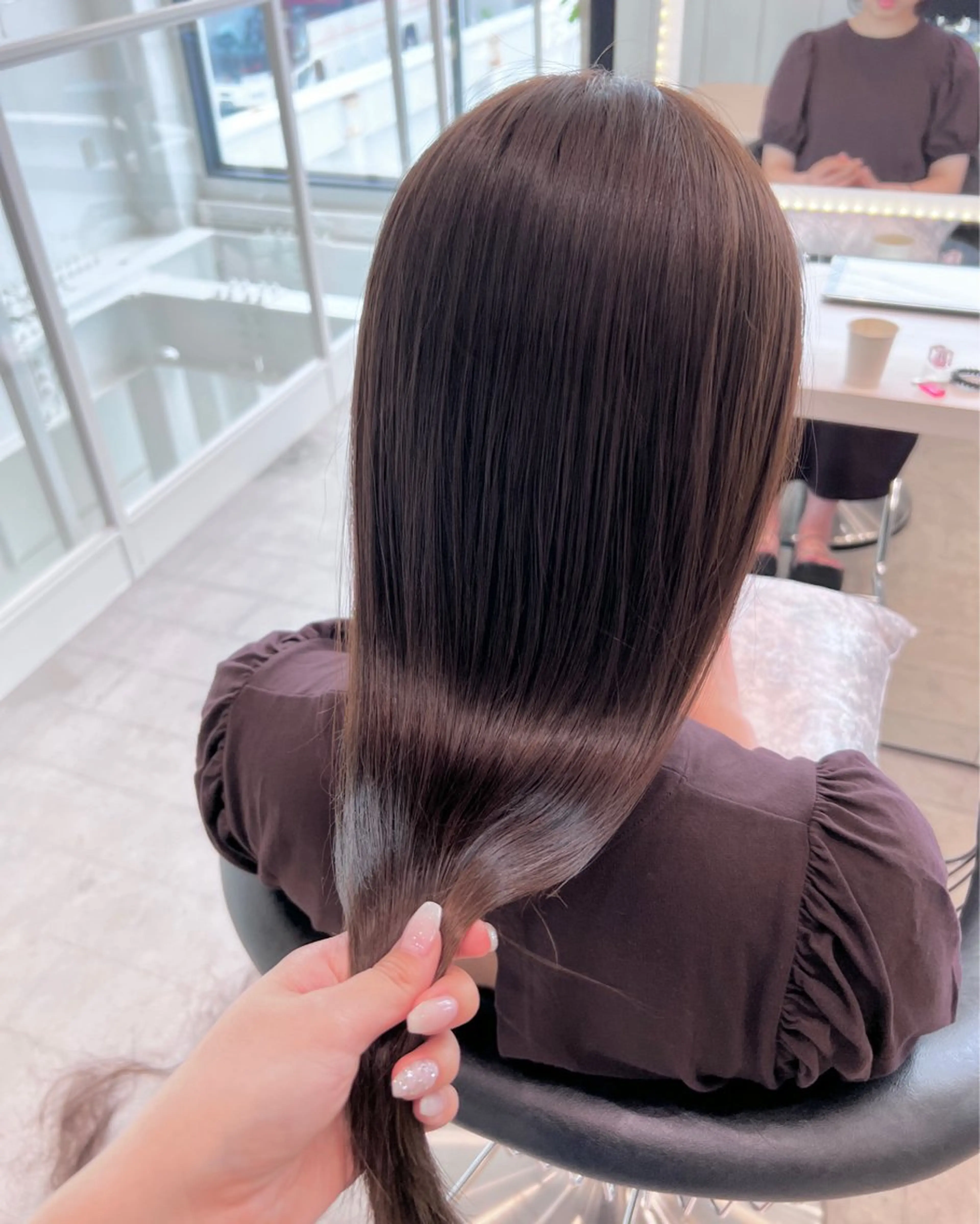 ロング 髪質改善 縮毛矯正 🌷透明感カラー🌷 内田零菜のヘアスタイル