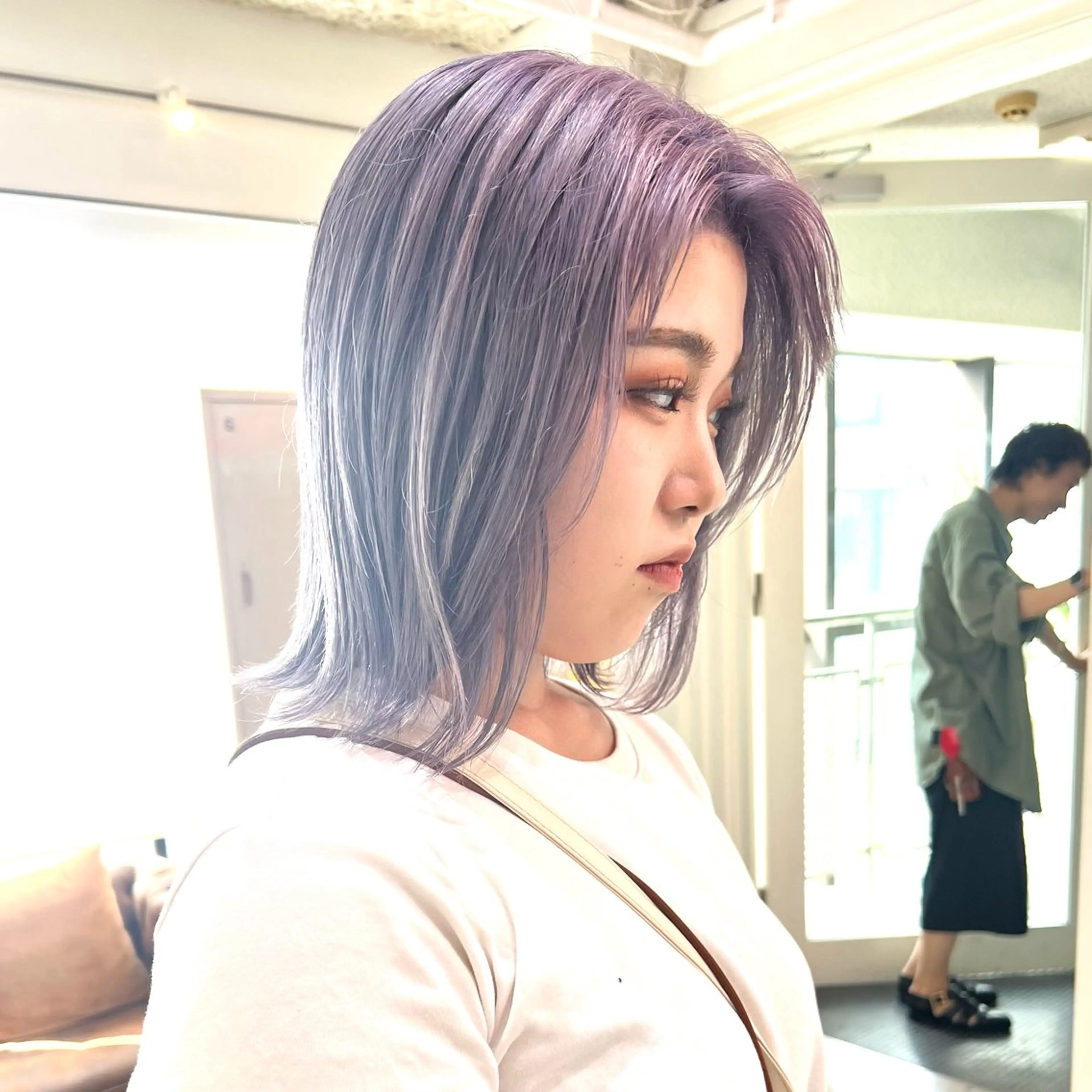 ショート カラー パーマ ヘアアレンジ メンズ キッズ 🧨ブリーチー×ボブ レイヤー💎じゅえるのヘアスタイル