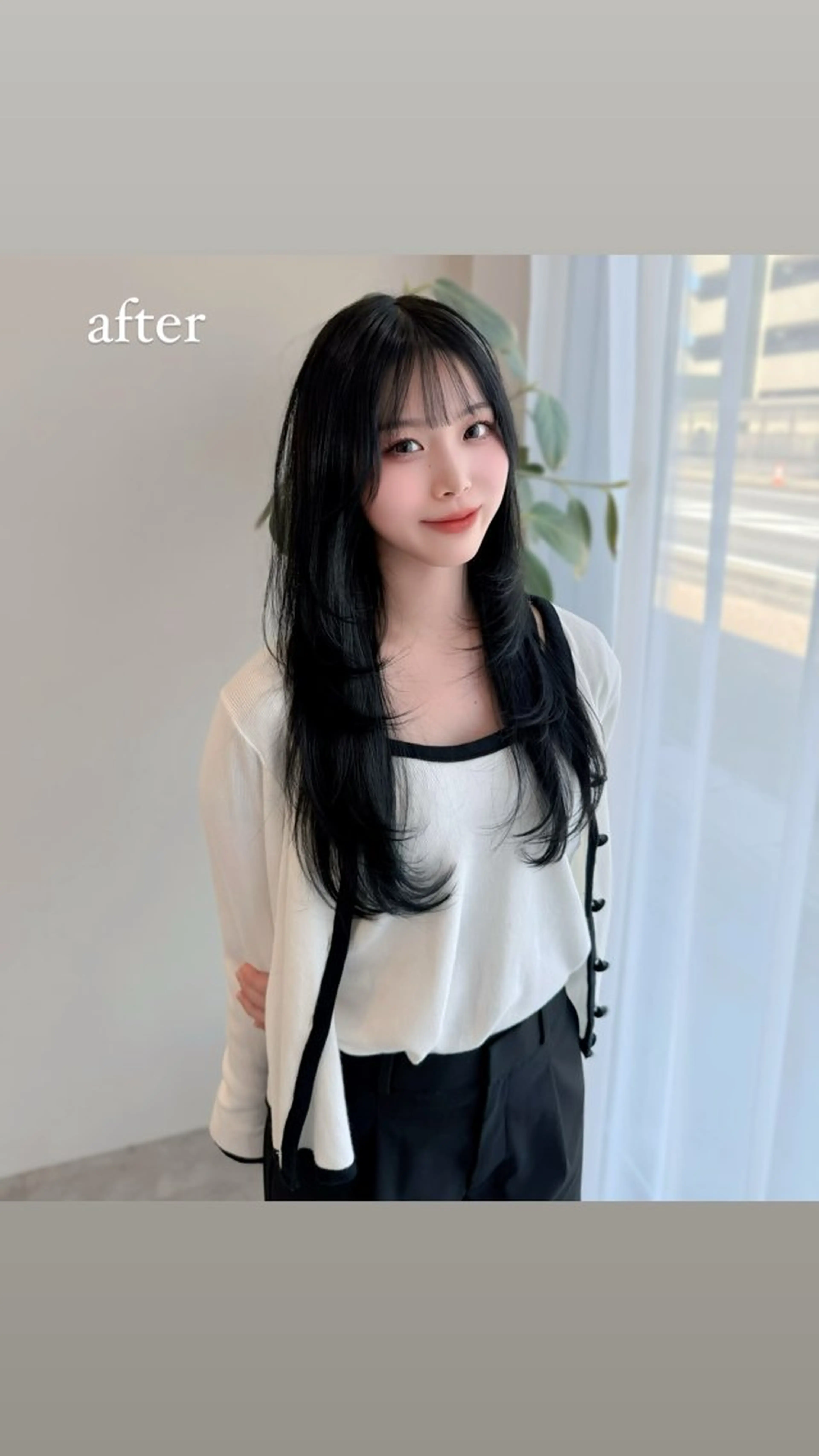 セミロング 韓国風ヘア レイヤーカット 似合わせカット ワンホンヘア SOYON豊田土橋2号店所属・【髪質改善×トレンド ヘア】杉崎のヘアスタイル