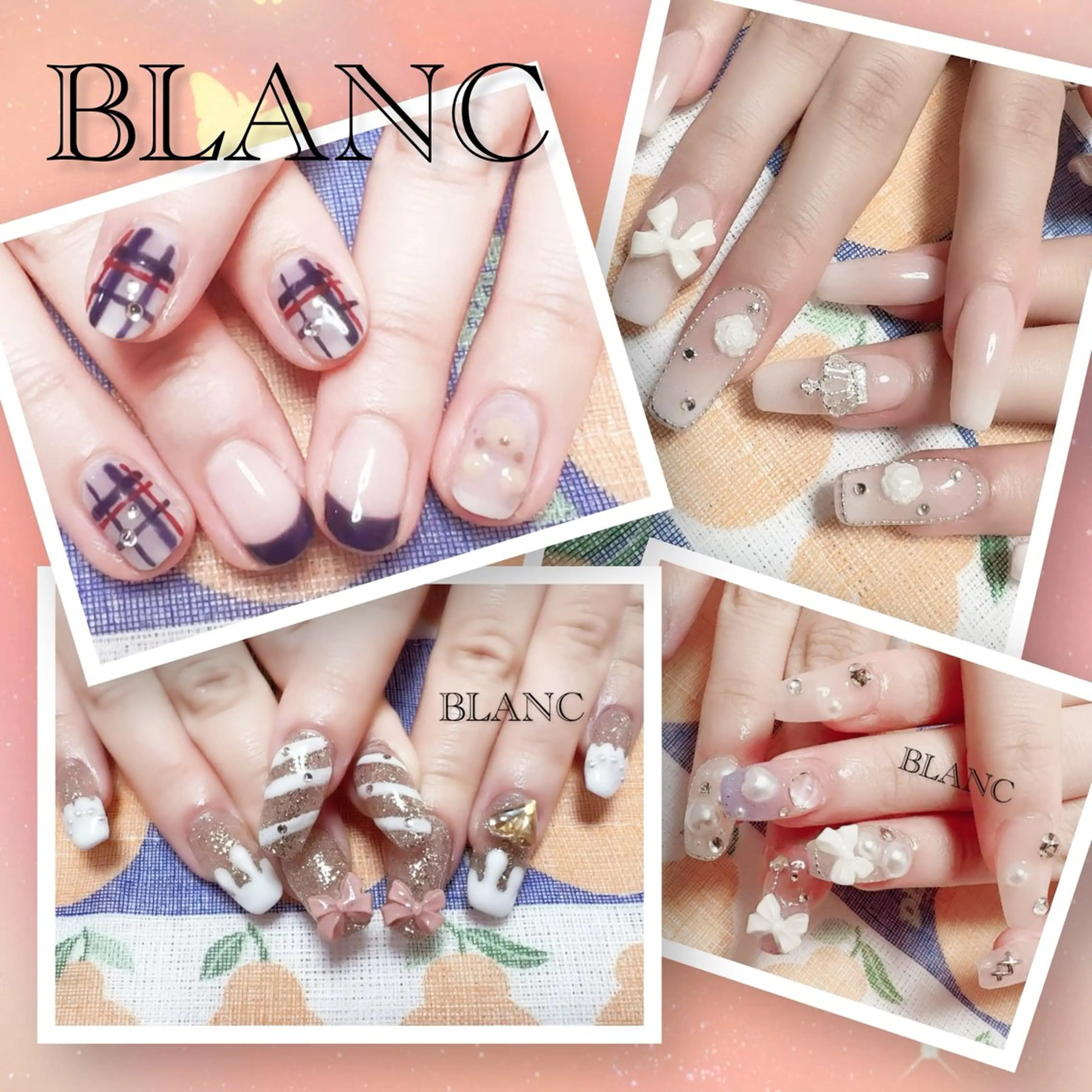 ネイル アートネイル 長さ出し ジェルネイル ニュアンスネイル ネイルチップ ハンドネイル BLANC （ブラン）のネイルデザイン