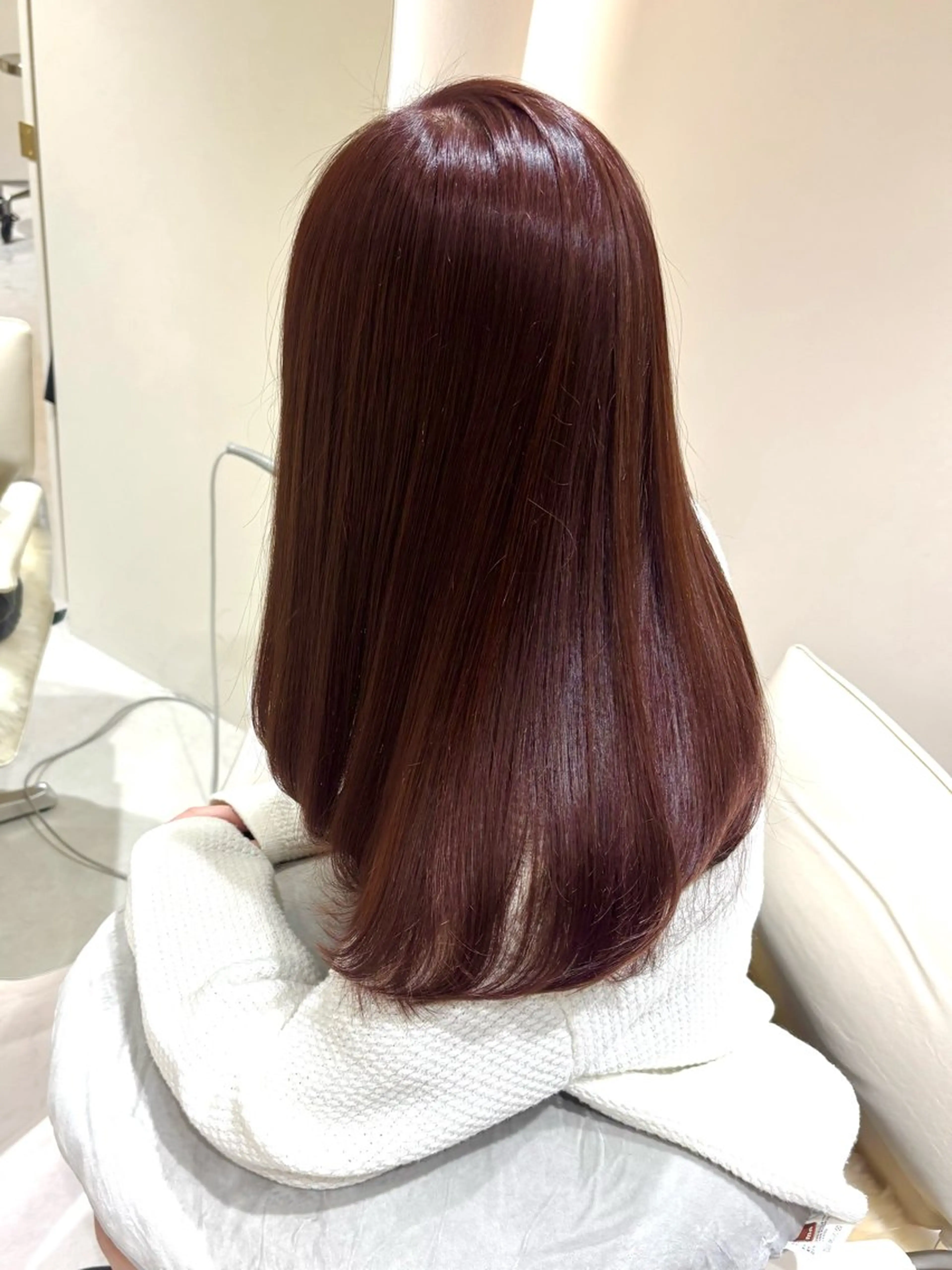 セミロング ピンクブラウン ヘアカラー トリートメント ヘアセット☆ 髪質改善カラー☆まいのヘアスタイル