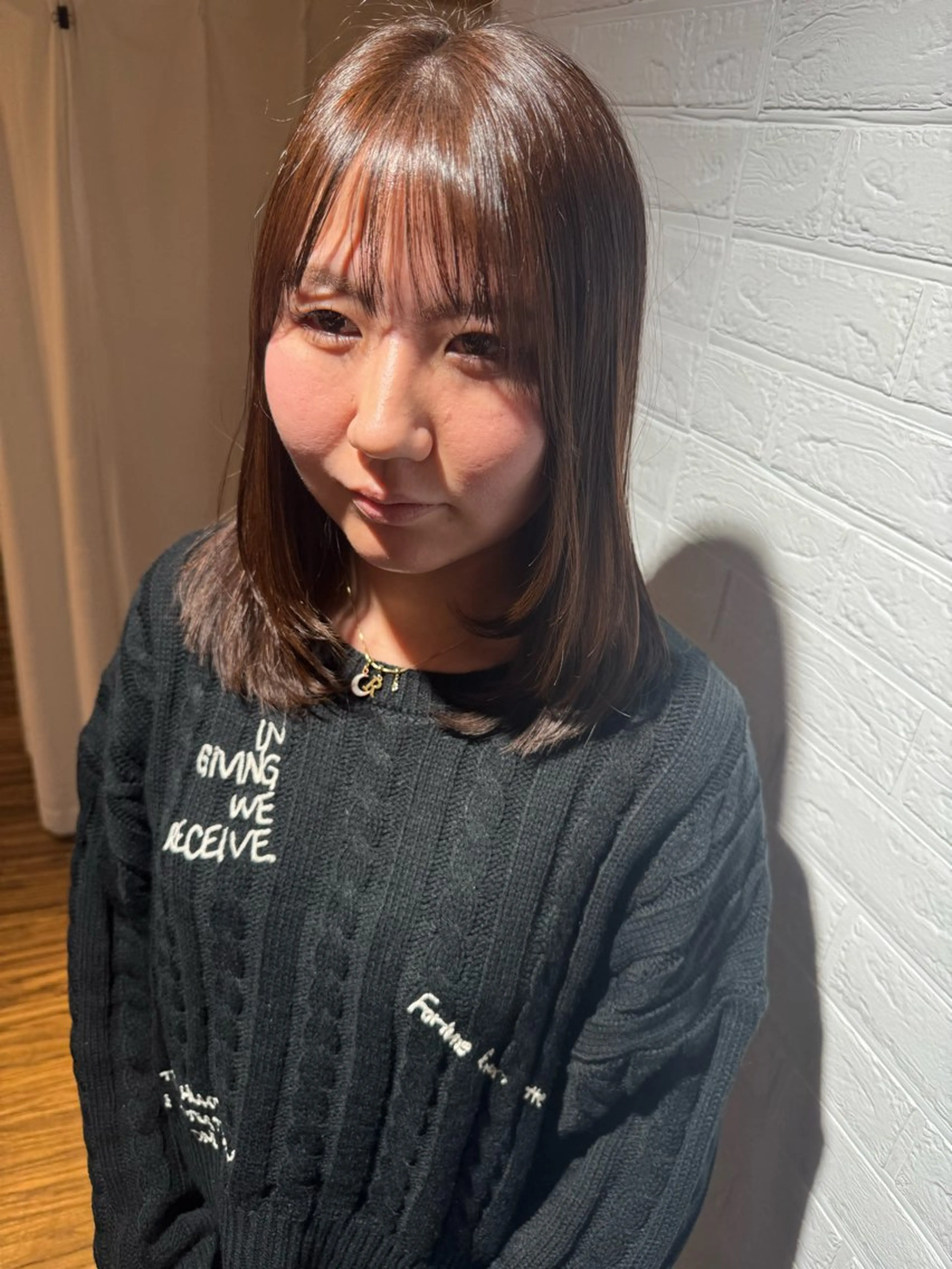 ミディアム カット ヘアカラー ハイトーン/レイヤー SHUNのヘアスタイル