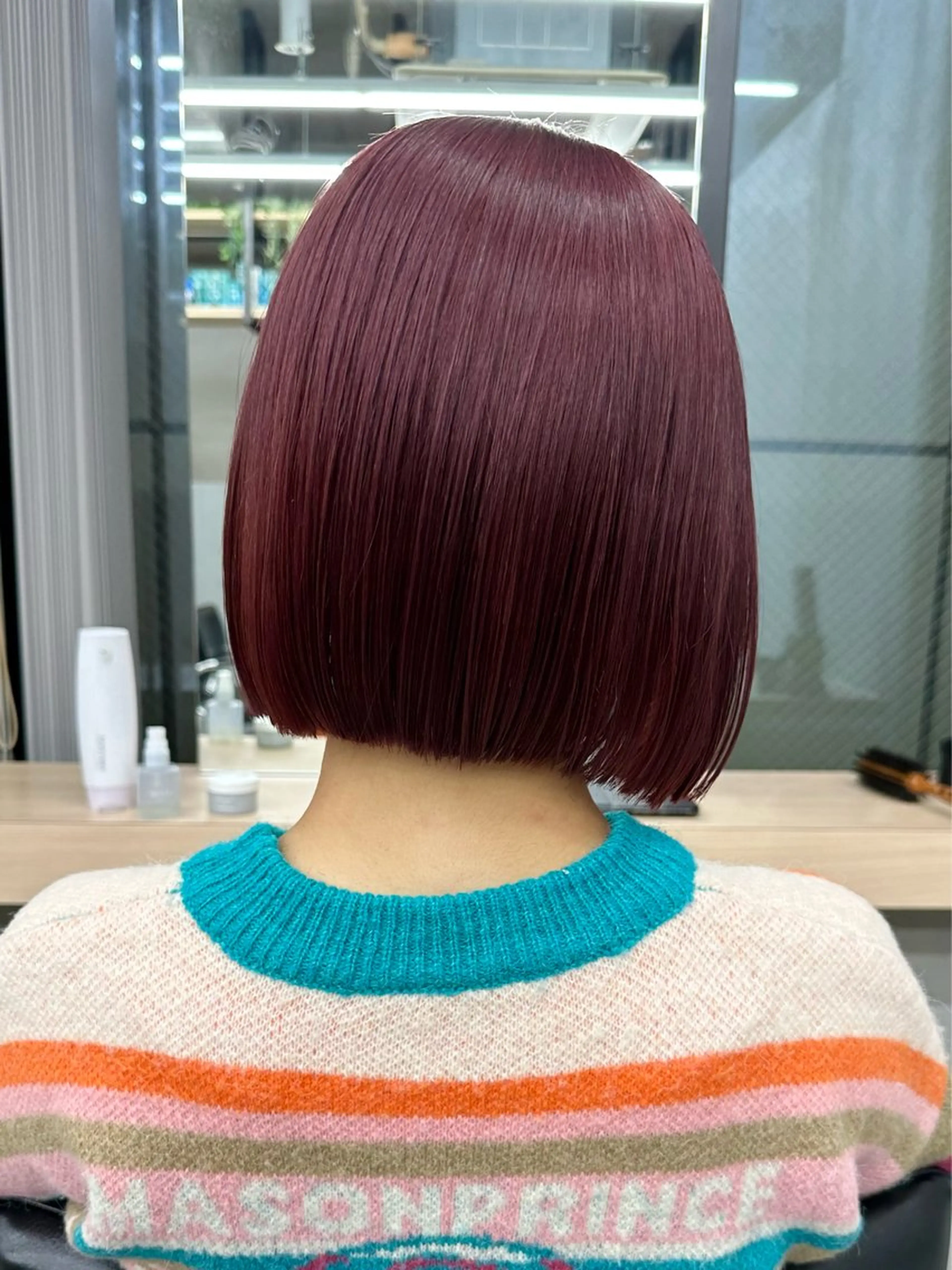 ミディアム カット ヘアカラー 髪質改善/美髪矯正/ 小顔ボブNANAのヘアスタイル