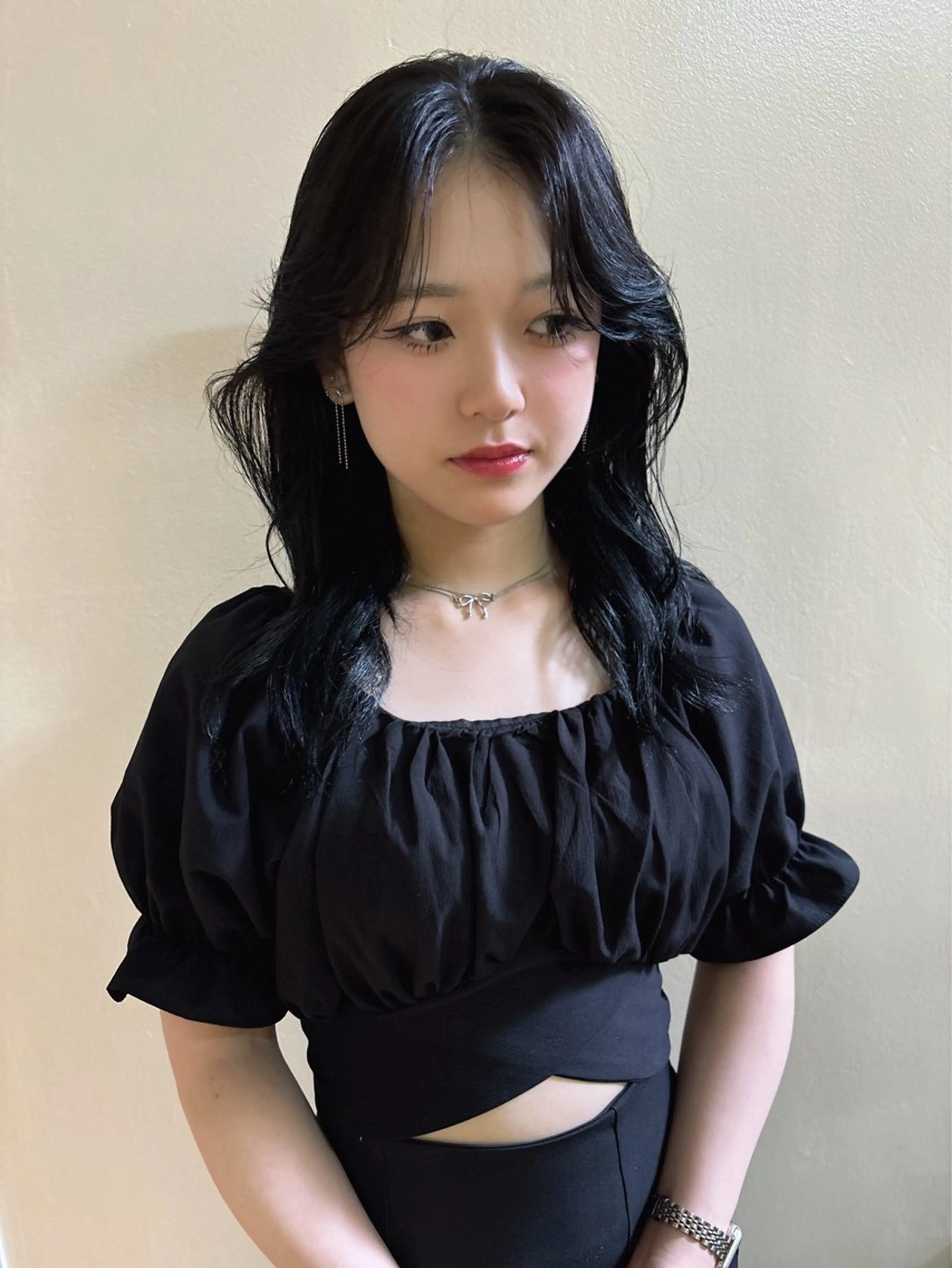 セミロング カラー 黒髪 ヘアカラー トリートメント 広島/ボブ/レイヤー 🌿‬wakabaのヘアスタイル