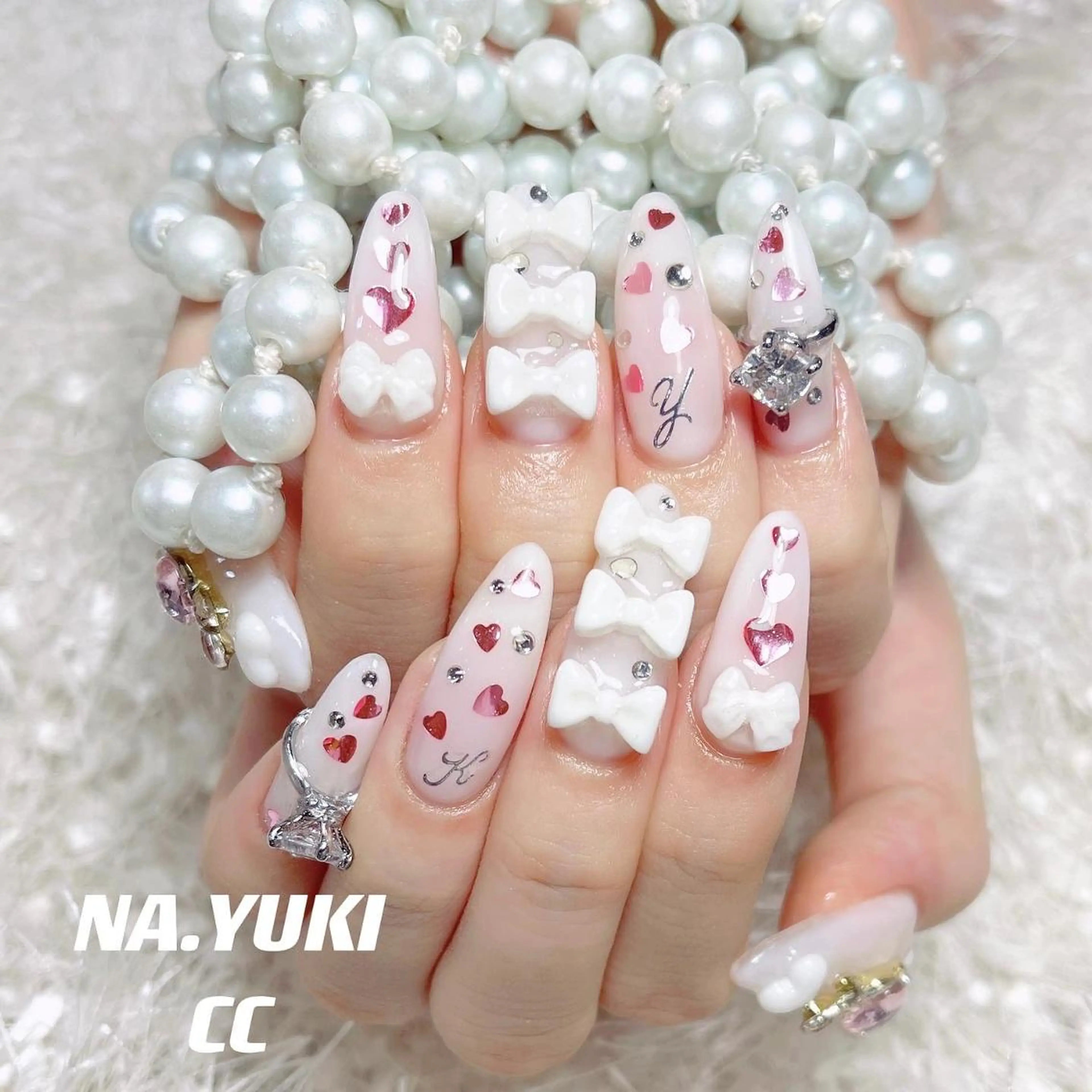 ネイル ロング カラー ハンドネイル 🎀 moo～ 🎀のネイルデザイン