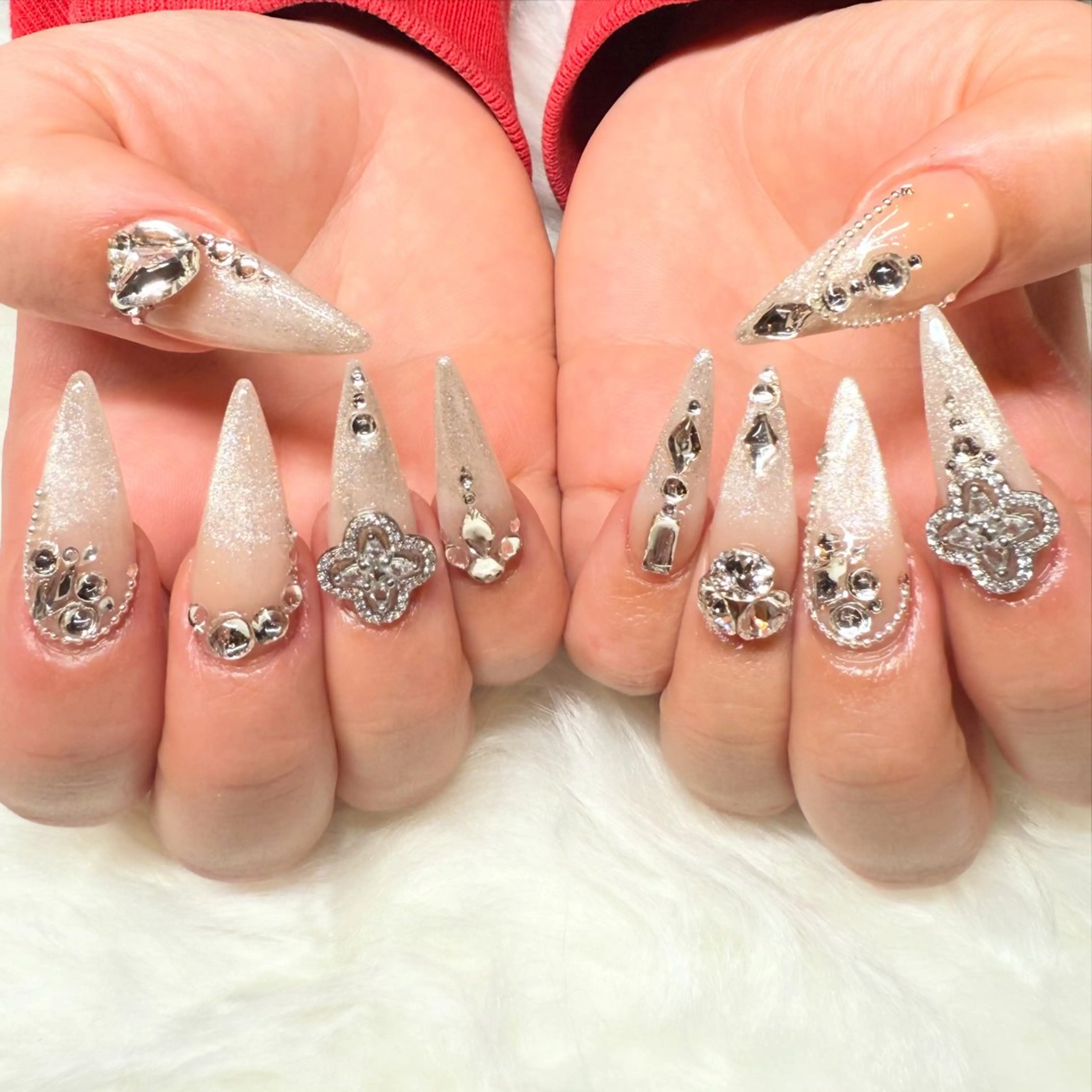 ネイル グラデーション マグネットネイル シルバー RJ  nail Schoolのネイルデザイン