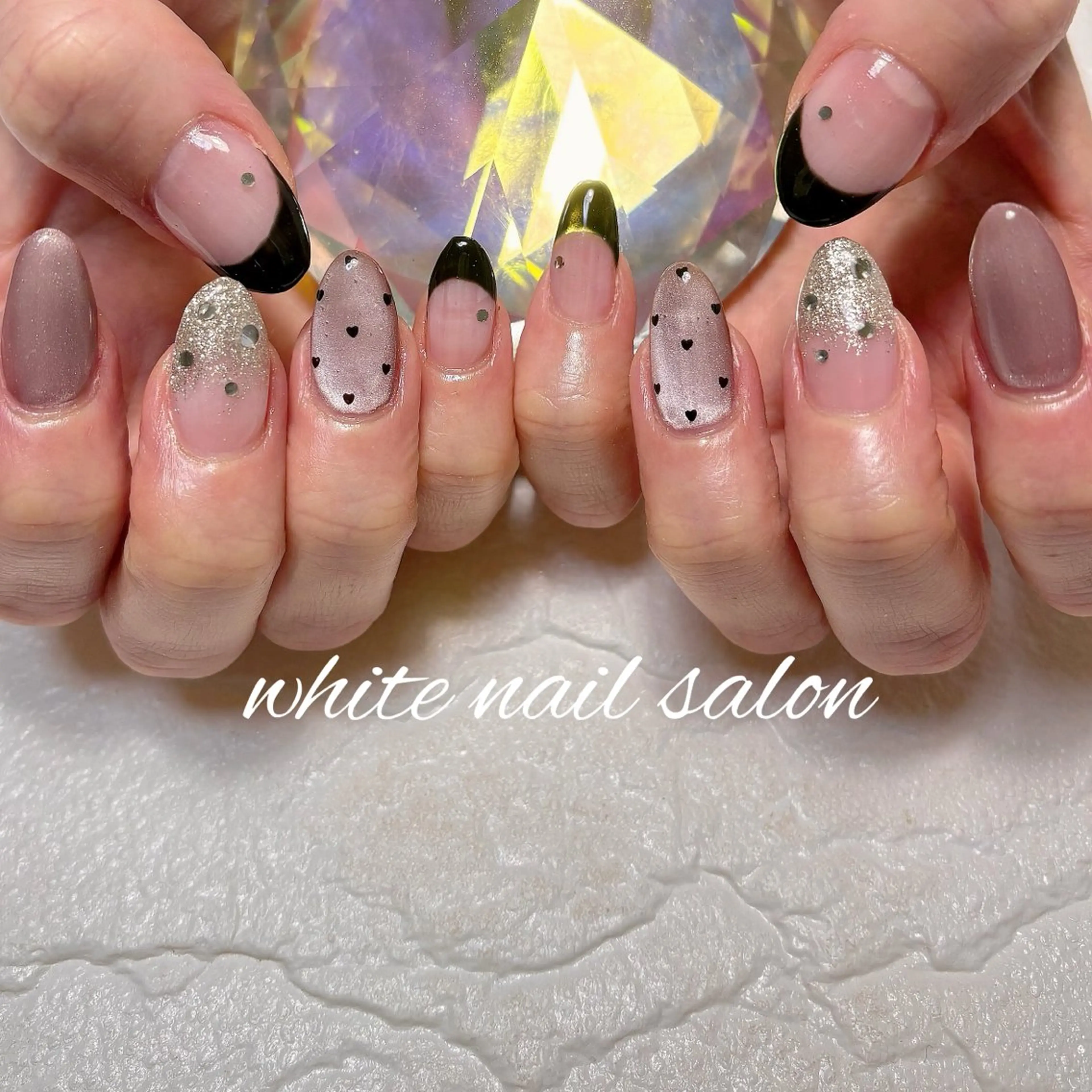 ネイル フットネイル ラメ(グリッター) ハンドネイル white nail salonのネイルデザイン