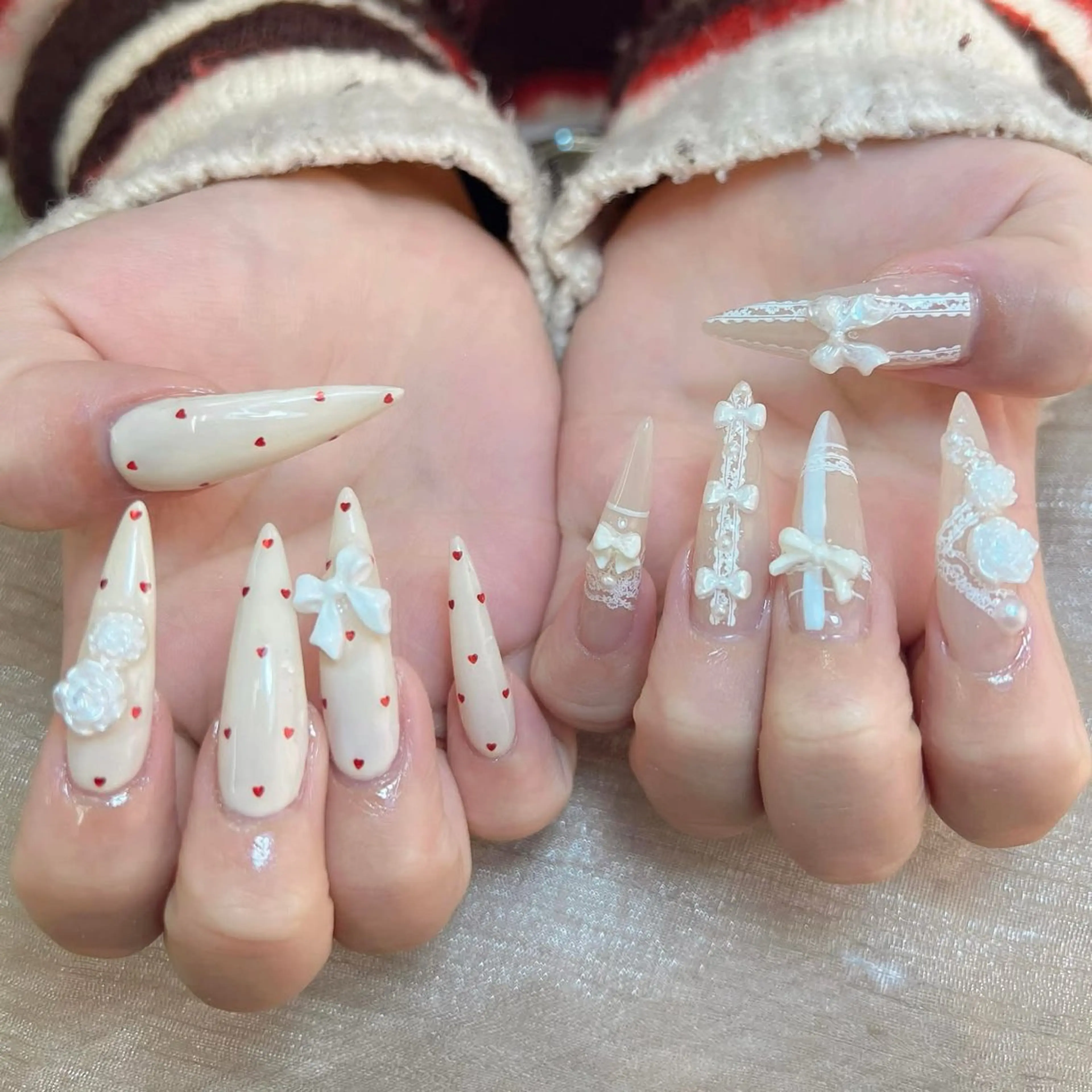 ネイル アートネイル オーロラネイル チークネイル 長さ出し フットネイル Noiranail_ studio川越西口のネイルデザイン