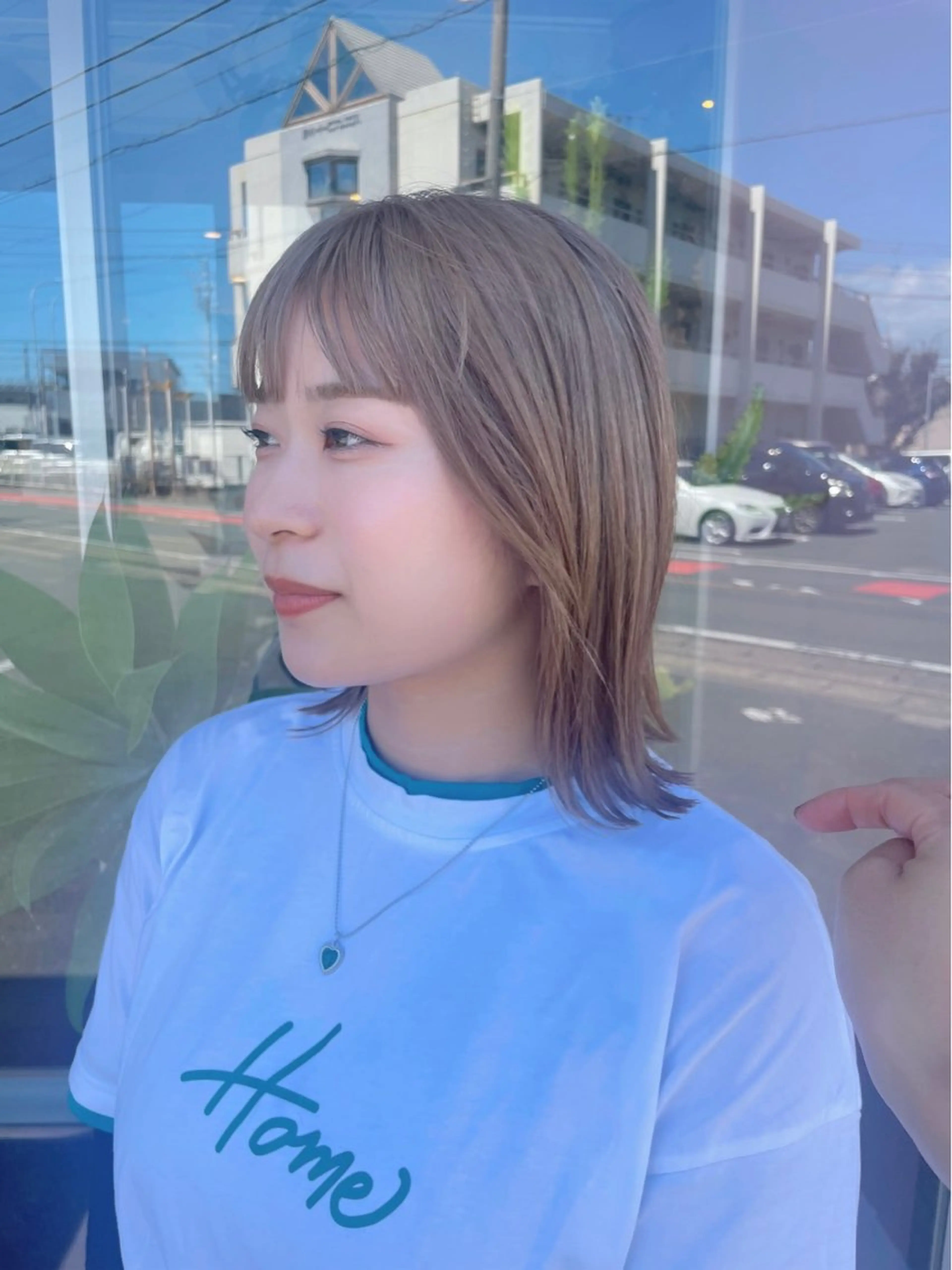 ミディアム カラー ひなた 艶カラー/渋谷のヘアスタイル