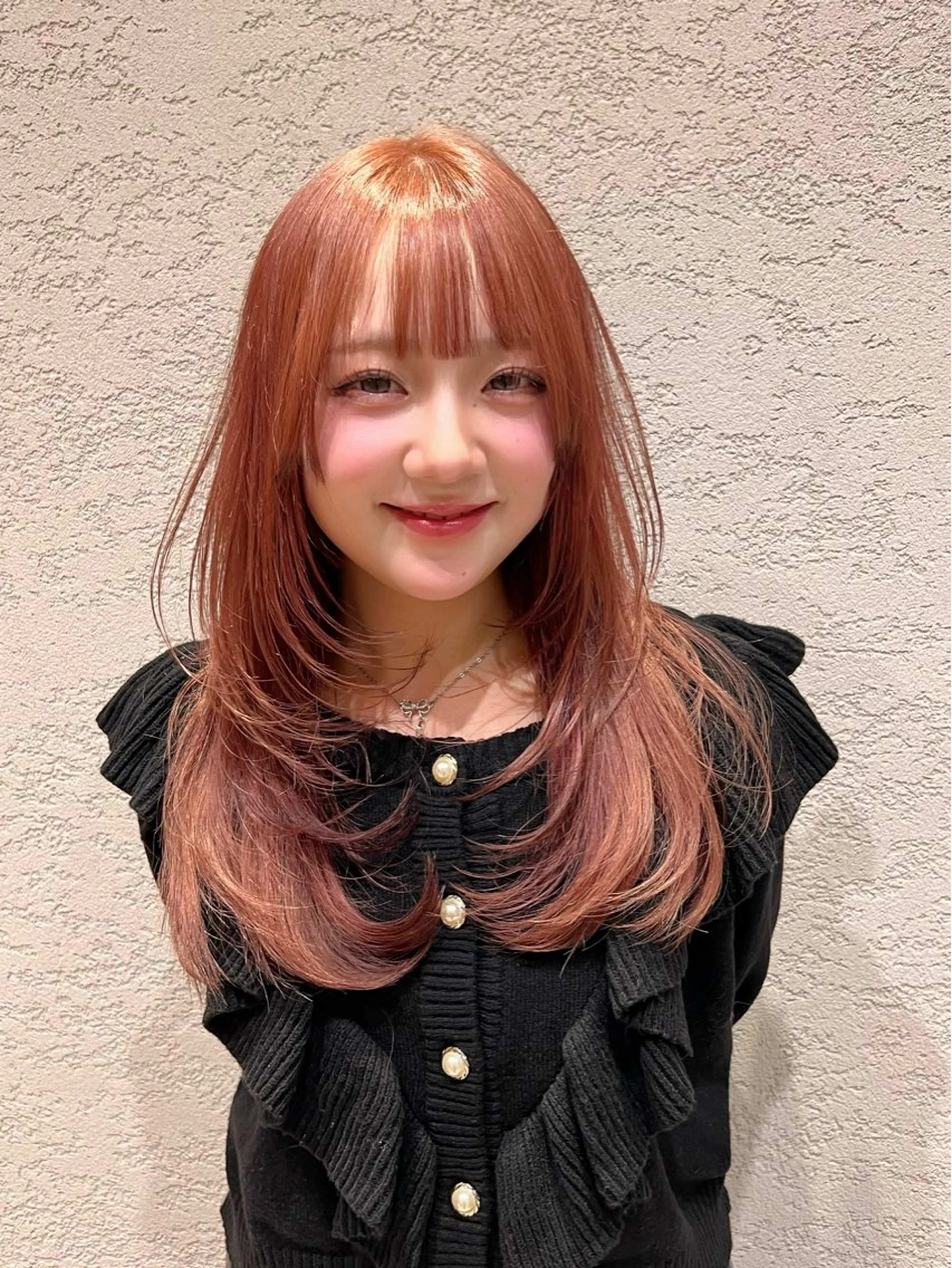 ロング カラー カット ヘアカラー トリートメント レイヤー/韓国 ハイトーン興津史弥のヘアスタイル