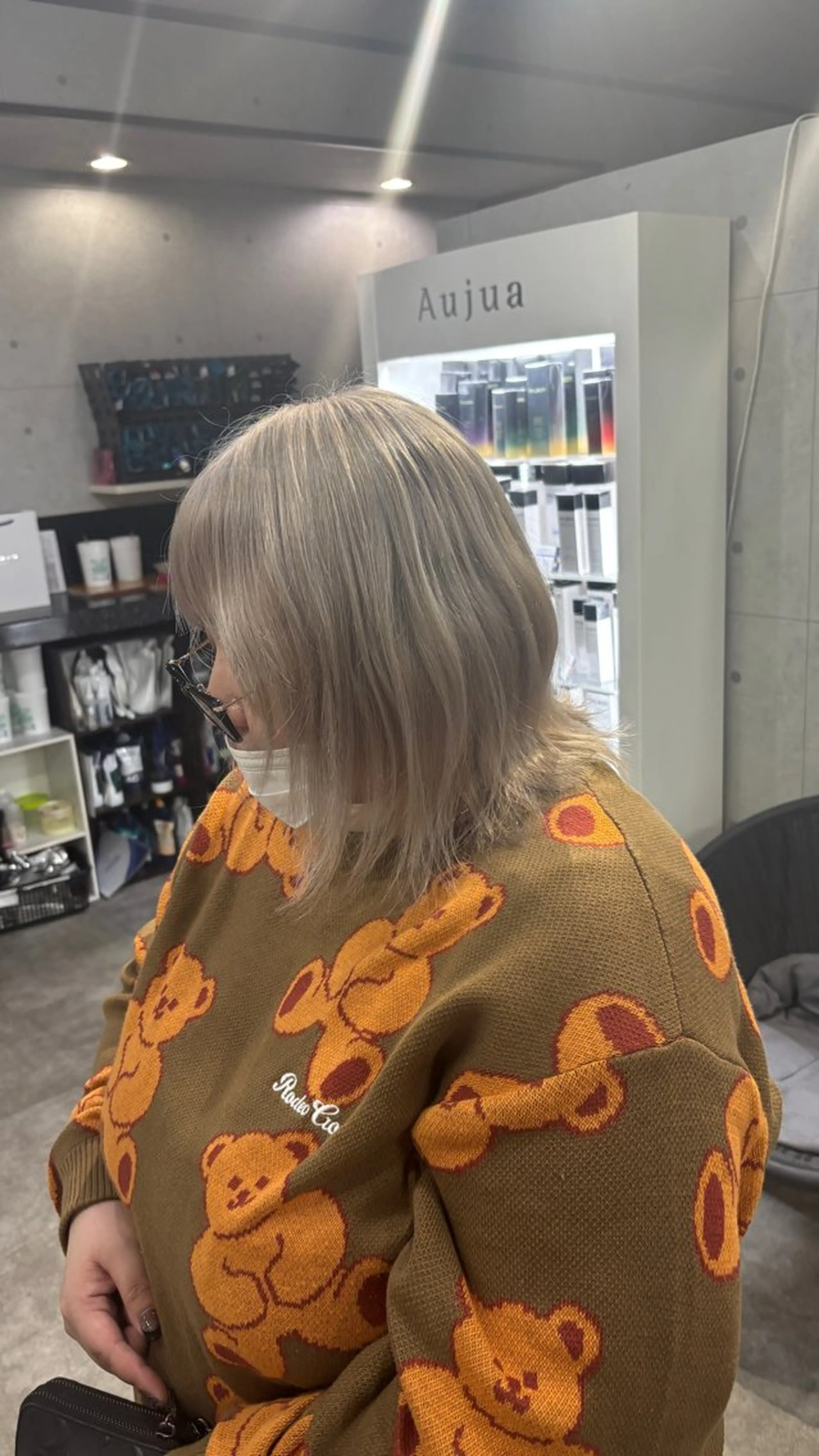 ミディアム ショートボブ ボブ ハイライト 髪質改善 レイヤーカット カット ヘアカラー REVE所属・REVE美容室 REVEマツエクのヘアスタイル