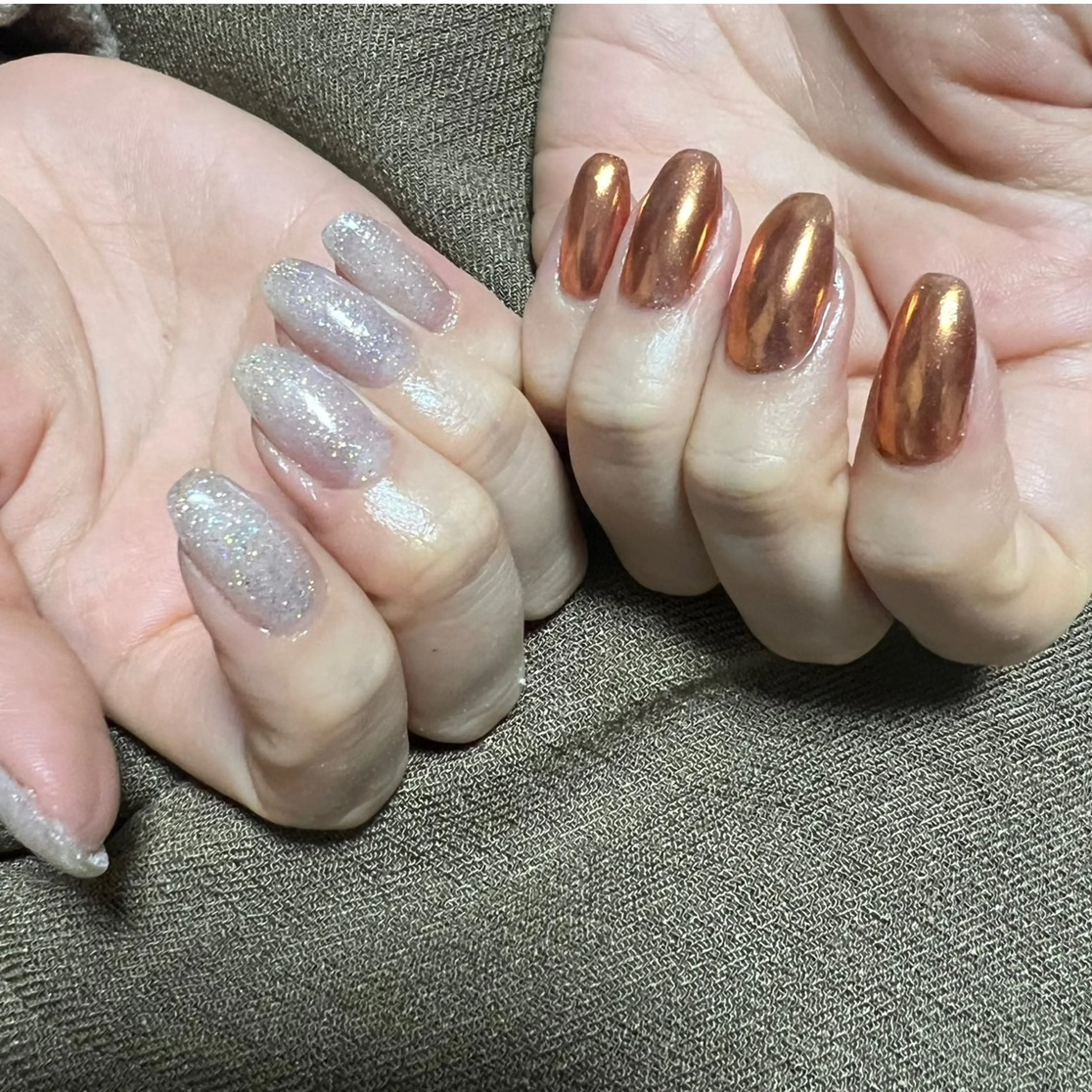 ネイル ラメ(グリッター) ミラーネイル are you nailのネイルデザイン