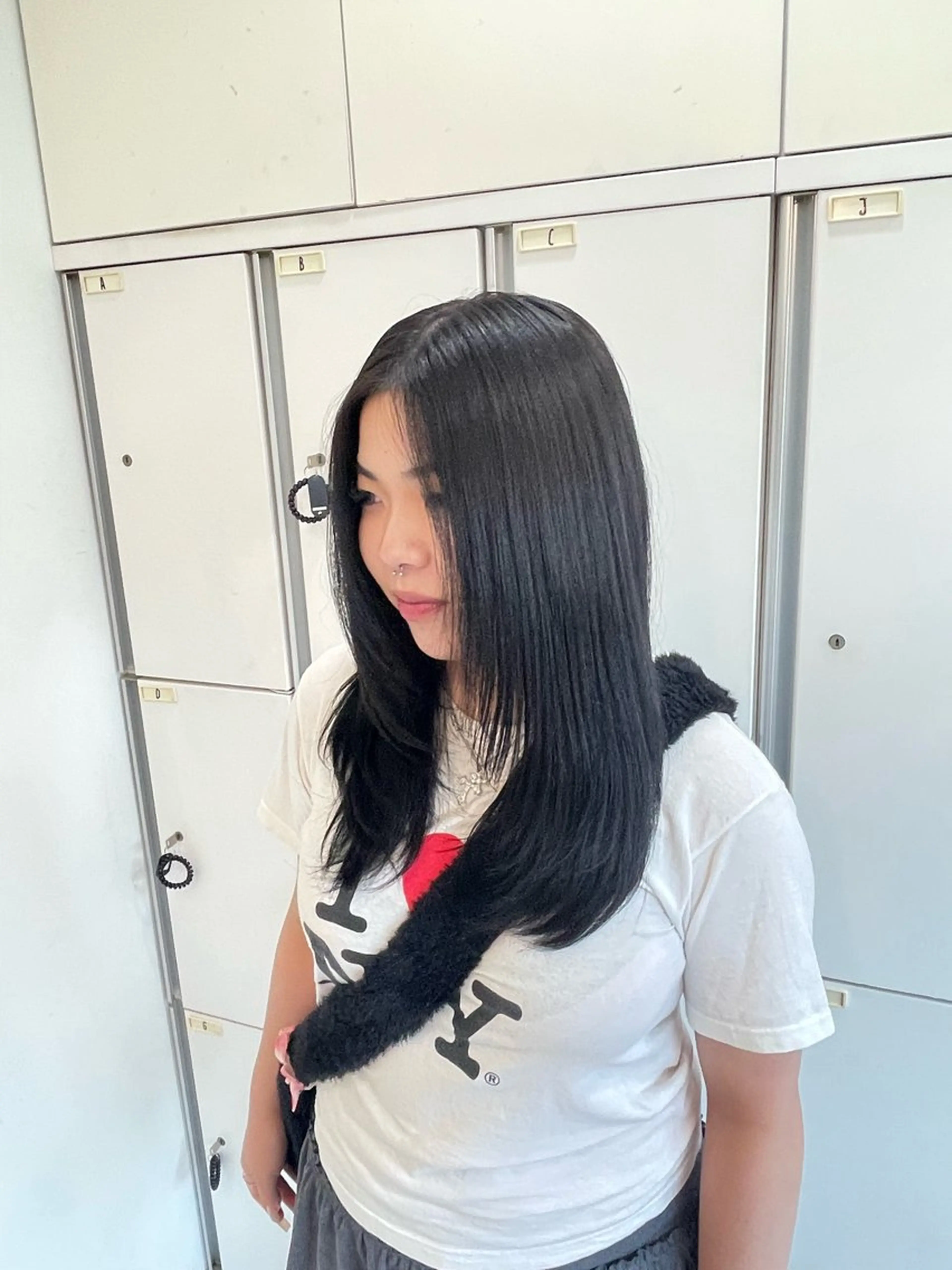 セミロング カラー HAIR&MAKE  EARTH若葉台店所属・ICHIRI" 艶カラー/縮毛矯正のヘアスタイル